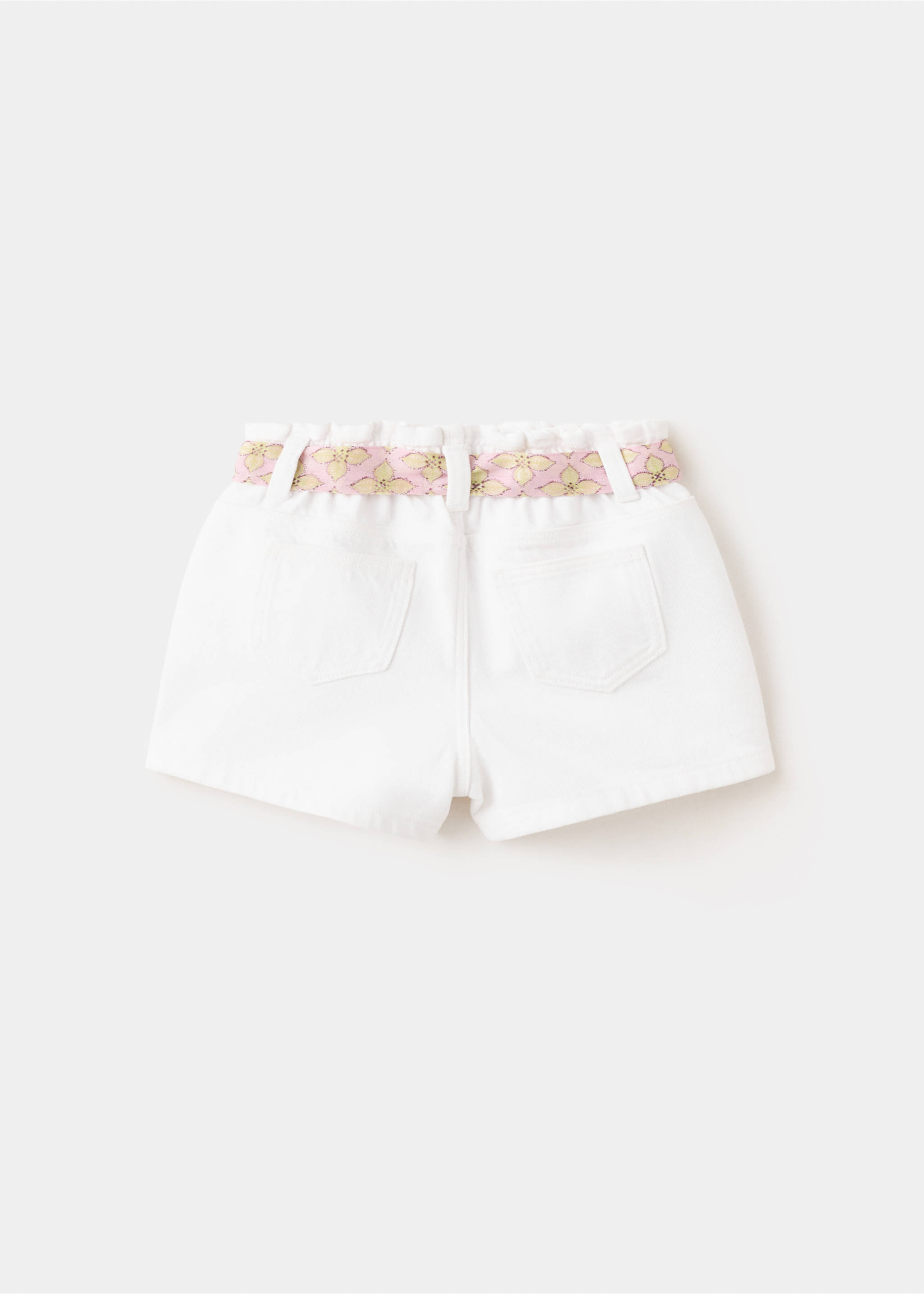 Denim shorts with a bow detail - Reverse of the article, White. Ref: 27026739-00.