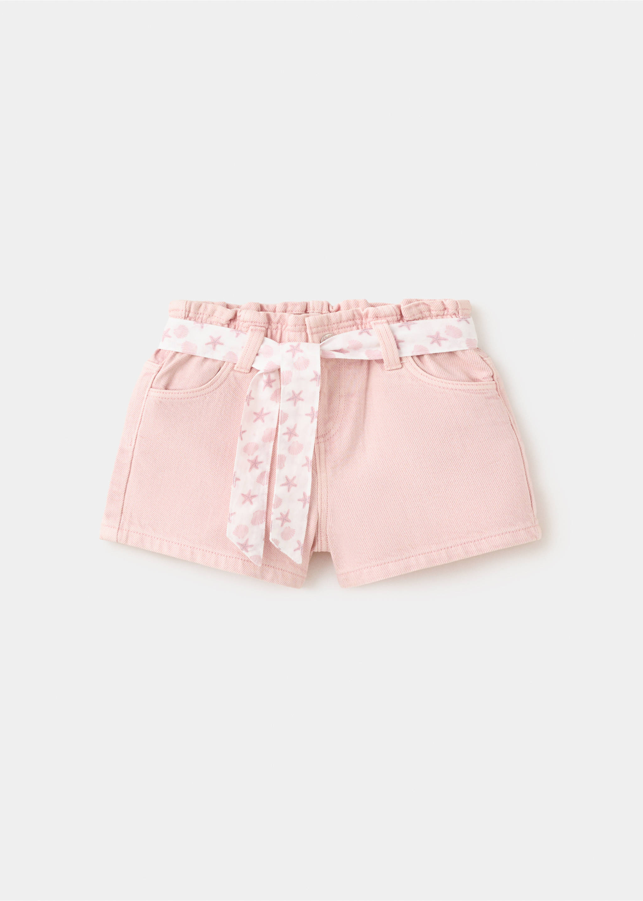 Denim shorts with a bow detail - Article without model, Pink. Ref: 27026739-00.