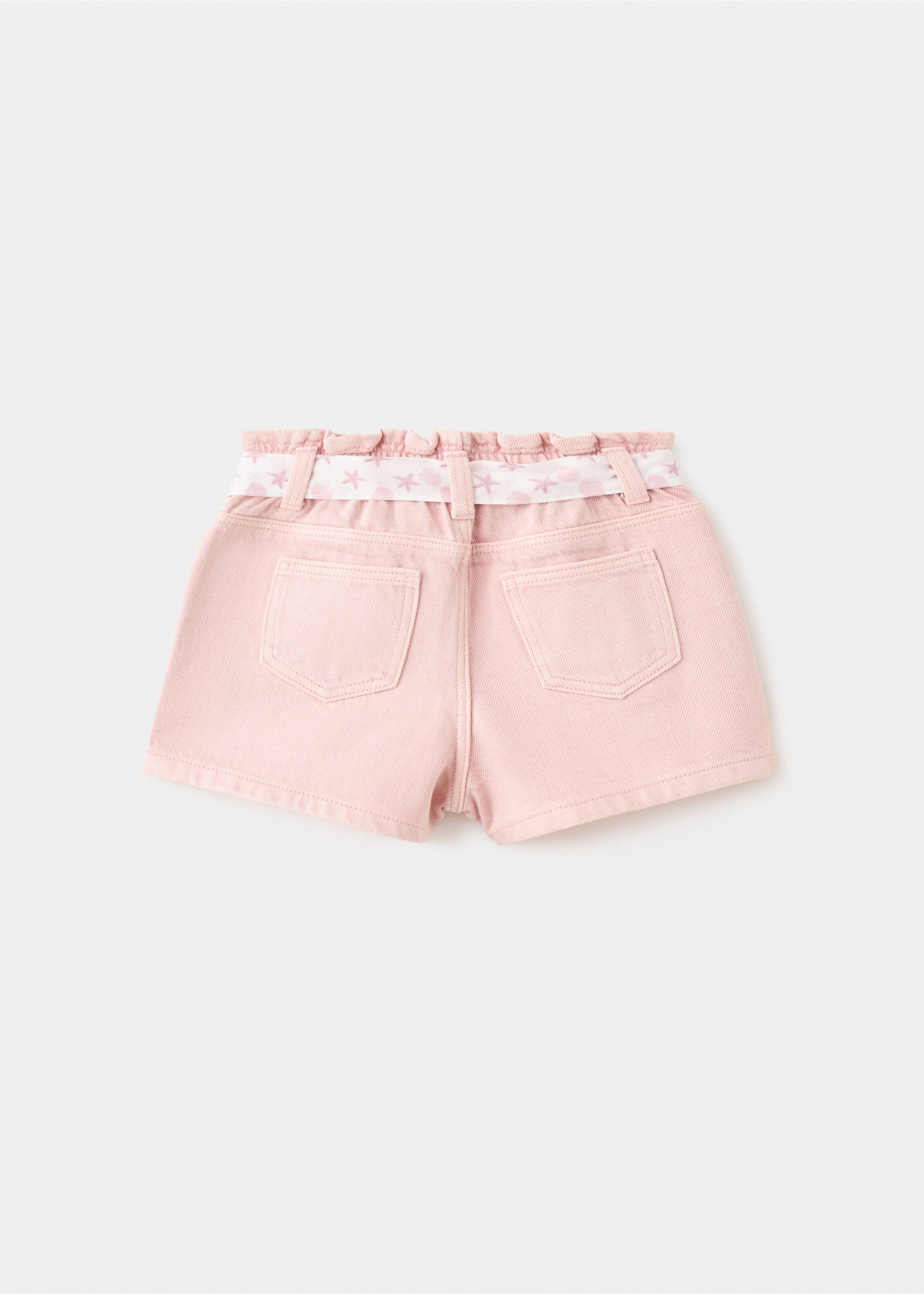 Denim shorts with a bow detail - Reverse of the article, Pink. Ref: 27026739-00.