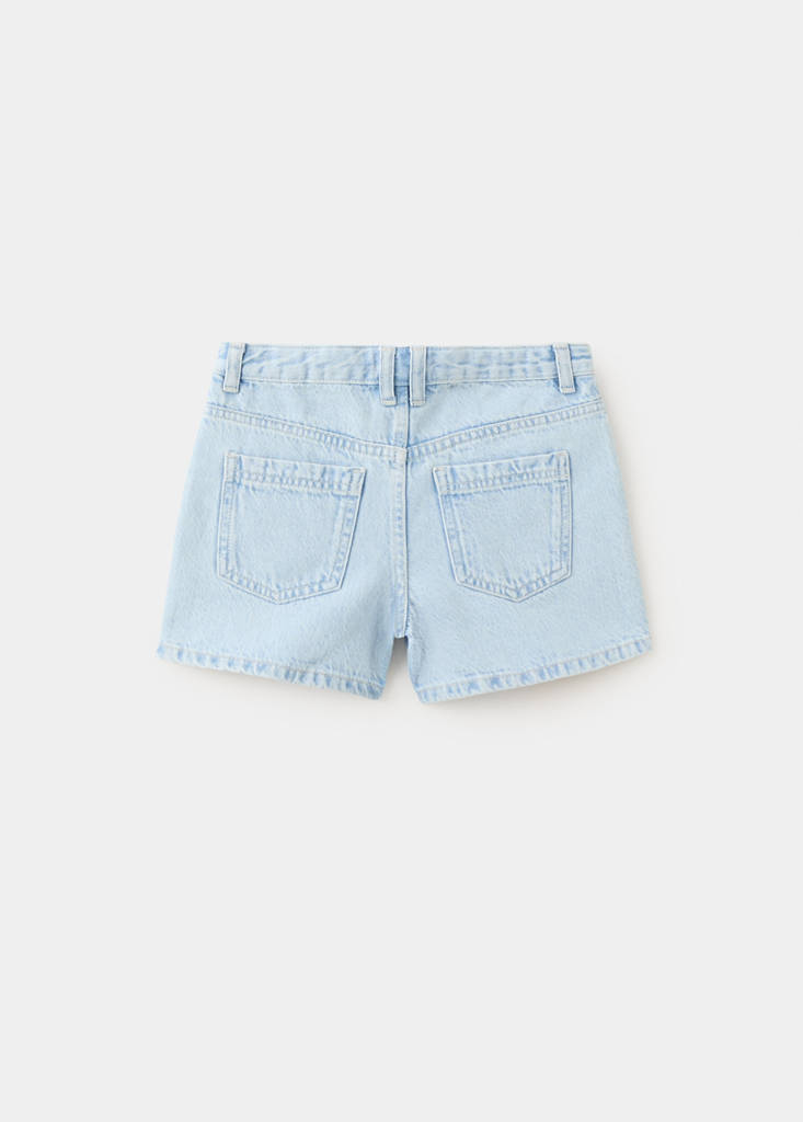 Strass denim shorts — Light Blue
