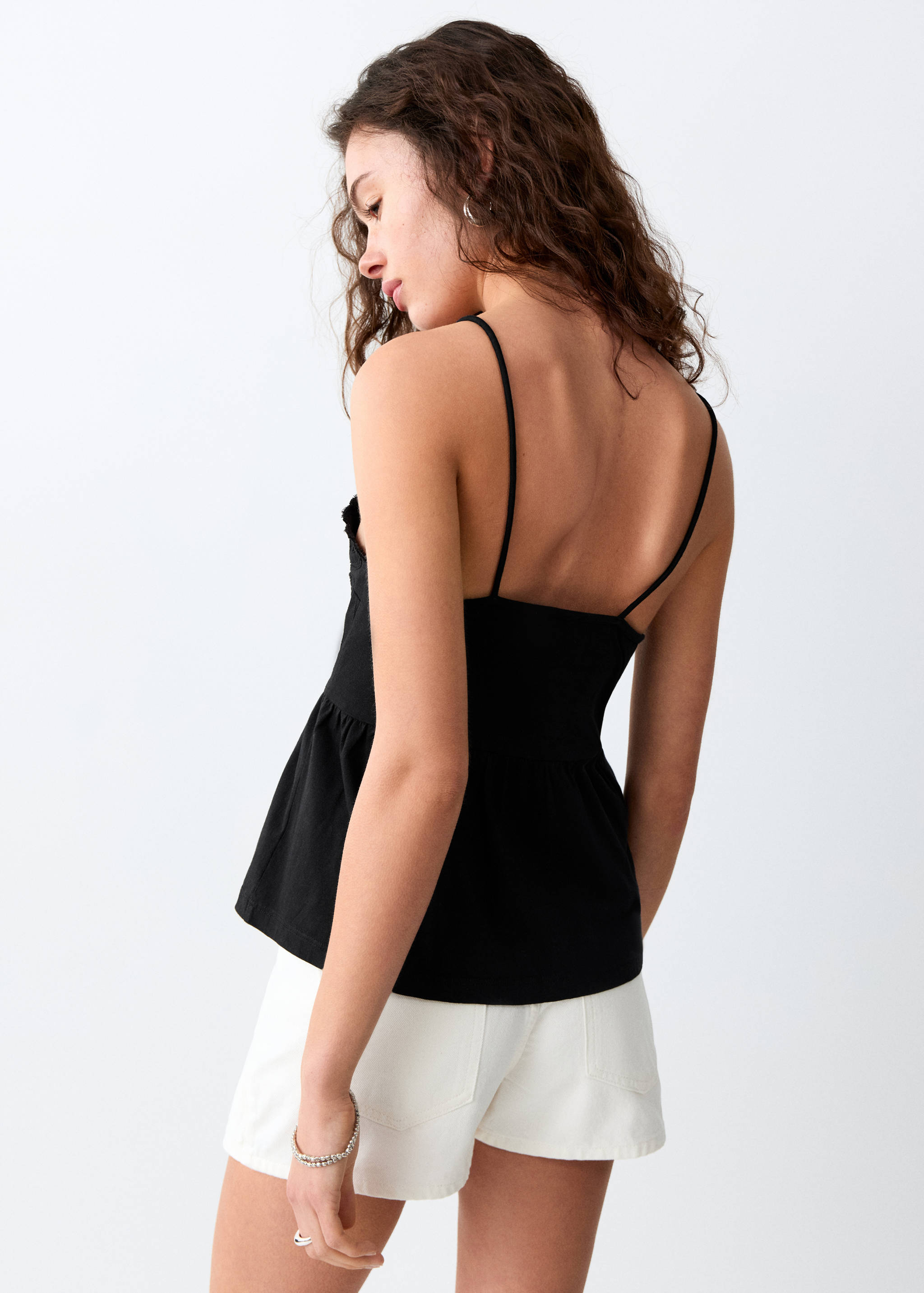 Cotton top with straps - Reverse of the article