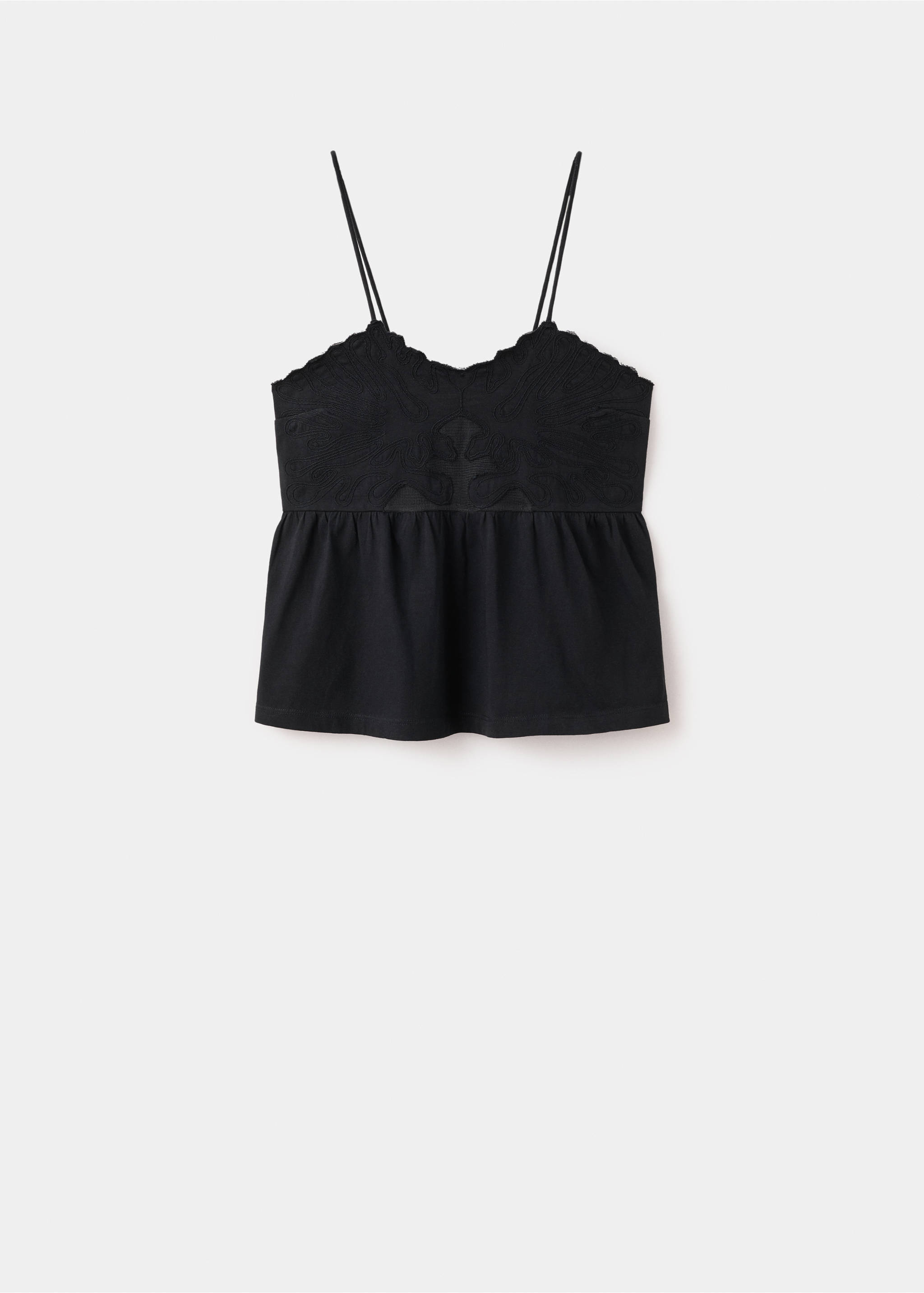 Бавовняний топ на бретелях - Товар без моделі, Чорний. Ref: 27026742-00.