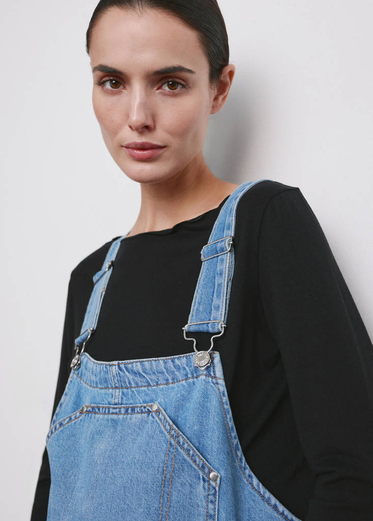 Maternity denim dungarees — Medium Blue