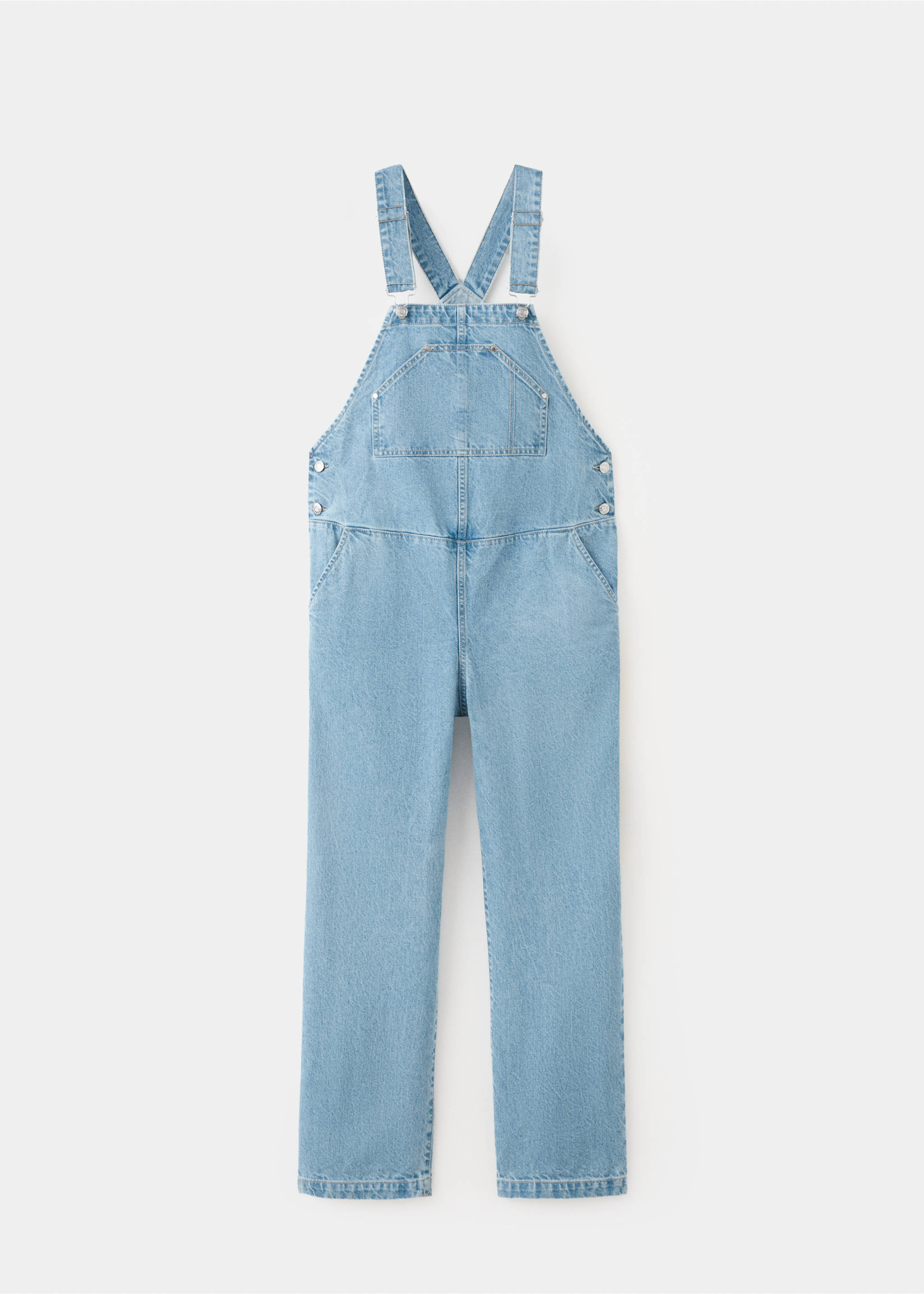 Salopetă cu pieptar din denim pentru gravide - Articol fără model, Albastru mediu. Ref: 27026745-00.