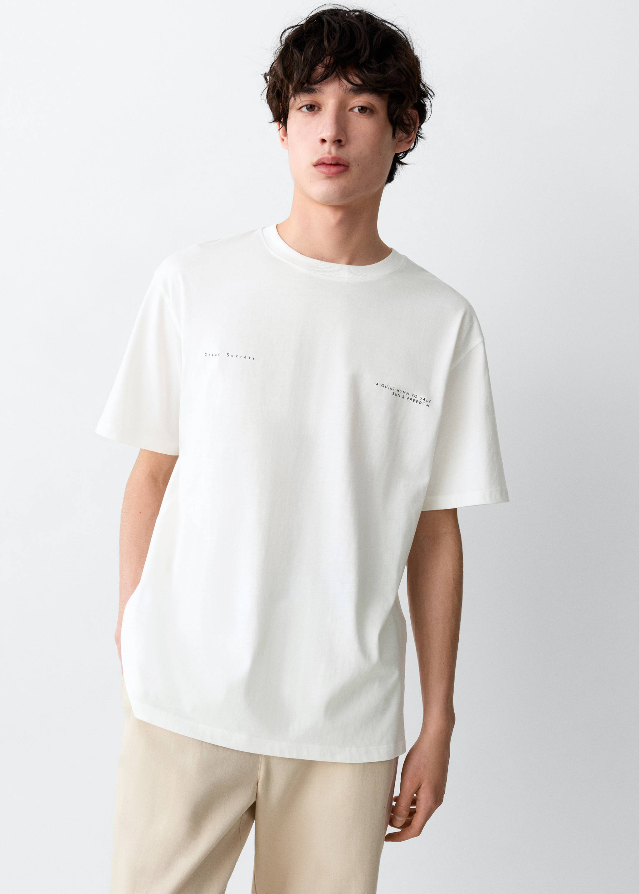 Camiseta algodón estampada - Plano medio