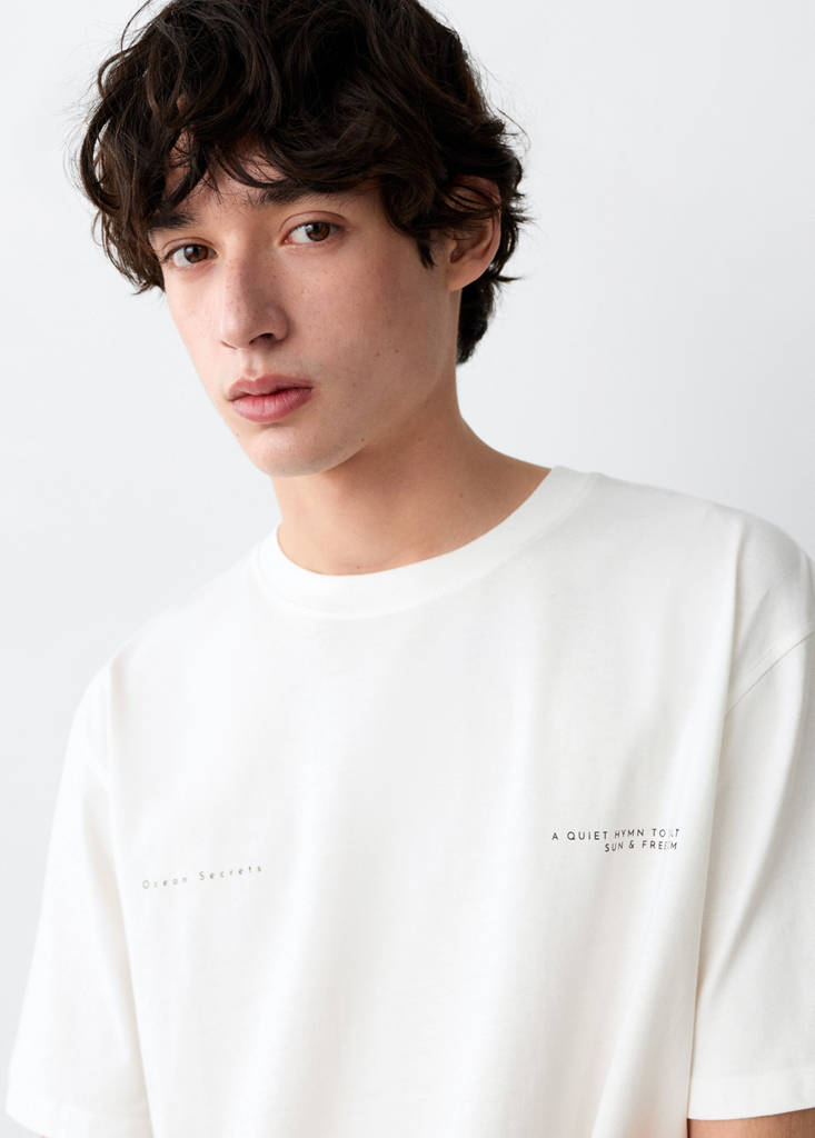 Printed cotton-blend t-shirt — Off White