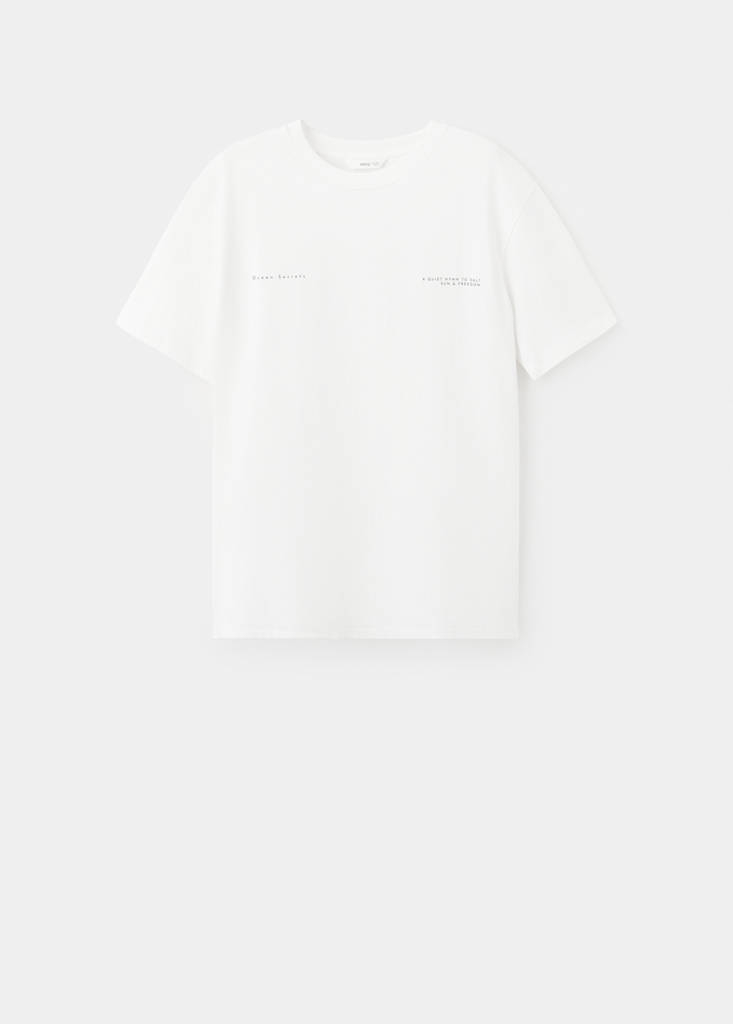 Printed cotton-blend t-shirt — Off White