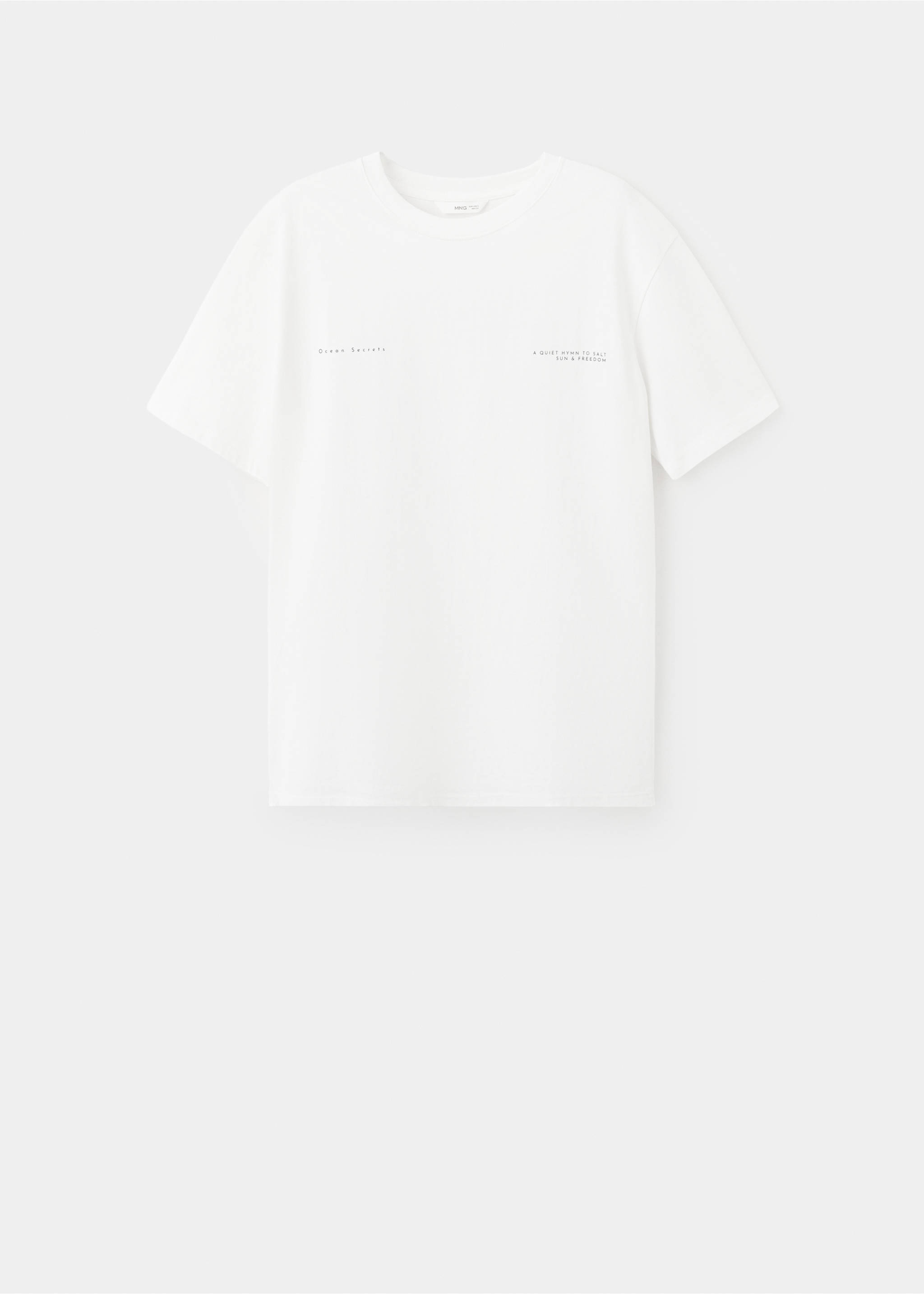 T-shirt en coton imprimé - Article sans modèle, Blanc cassé. Ref: 27026747-00.