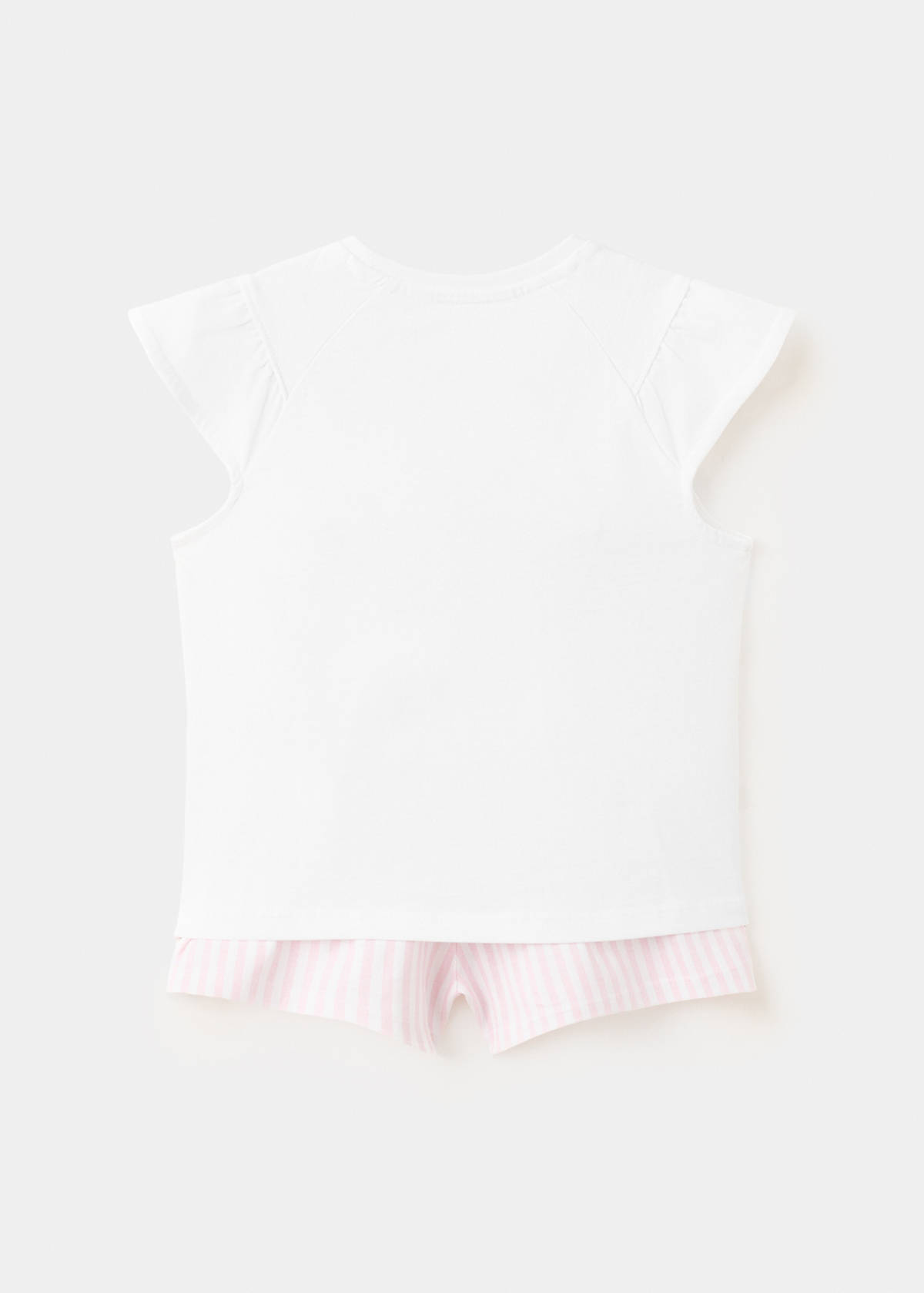 Embroidered zebra short pyjama set — Off White