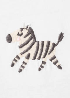 Embroidered zebra short pyjama set — Off White 2