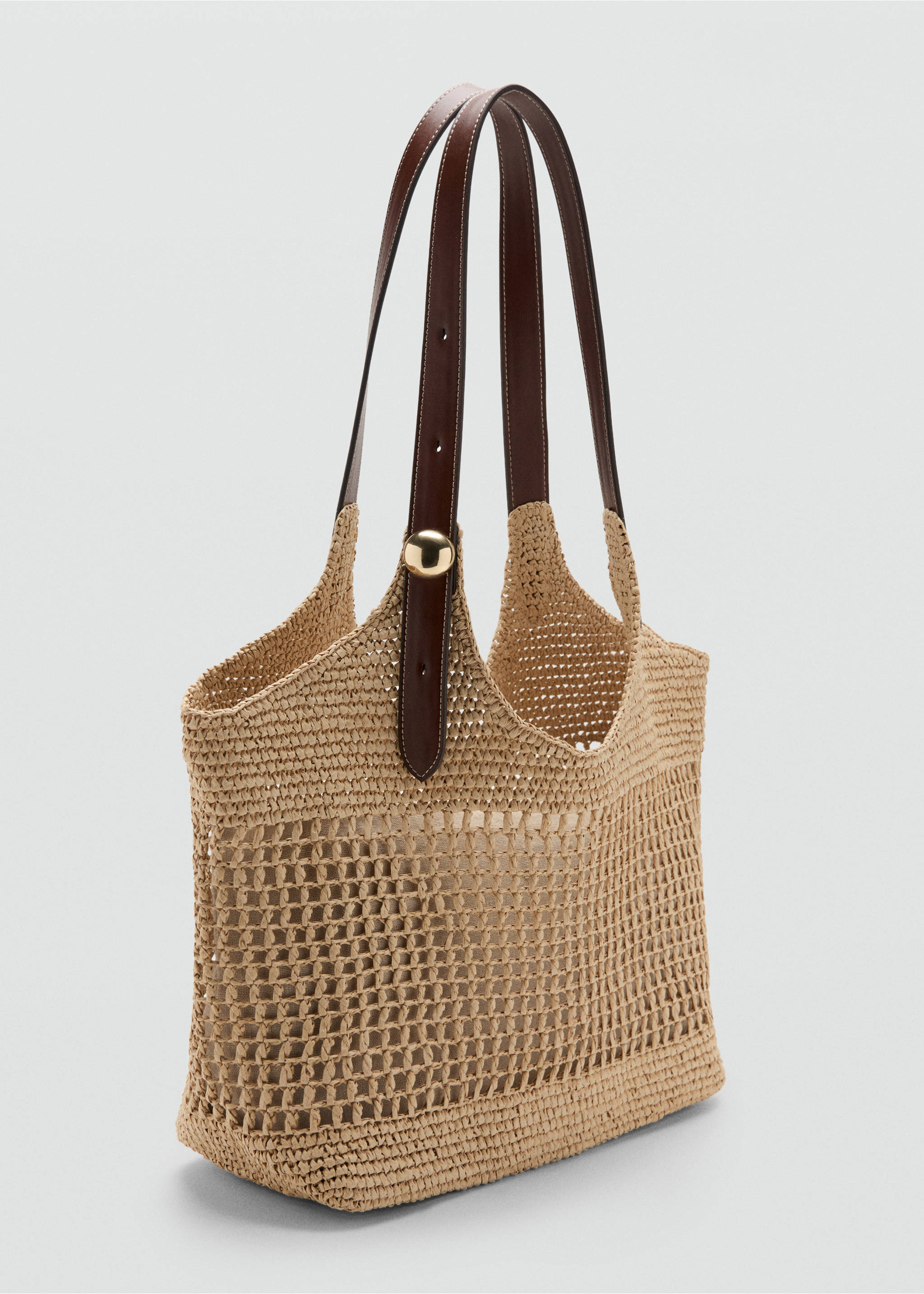 Bolso tote fibra natural - Plano medio, Beige. Ref: 27027137-00.