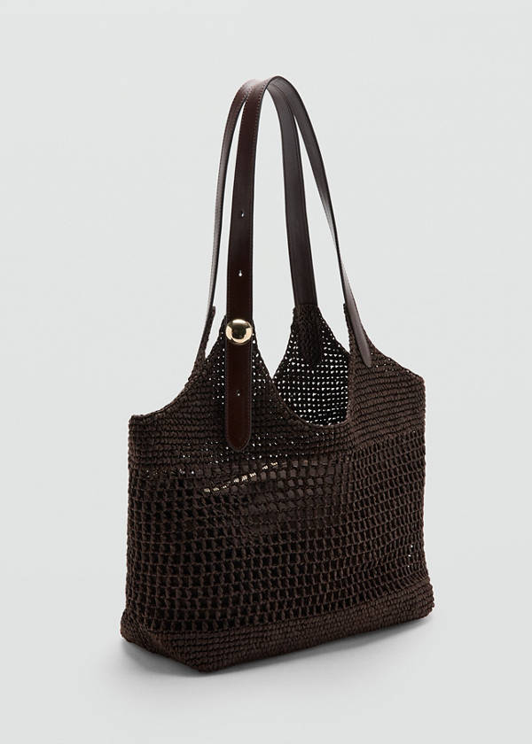 Braided shopper bag — Chocolate