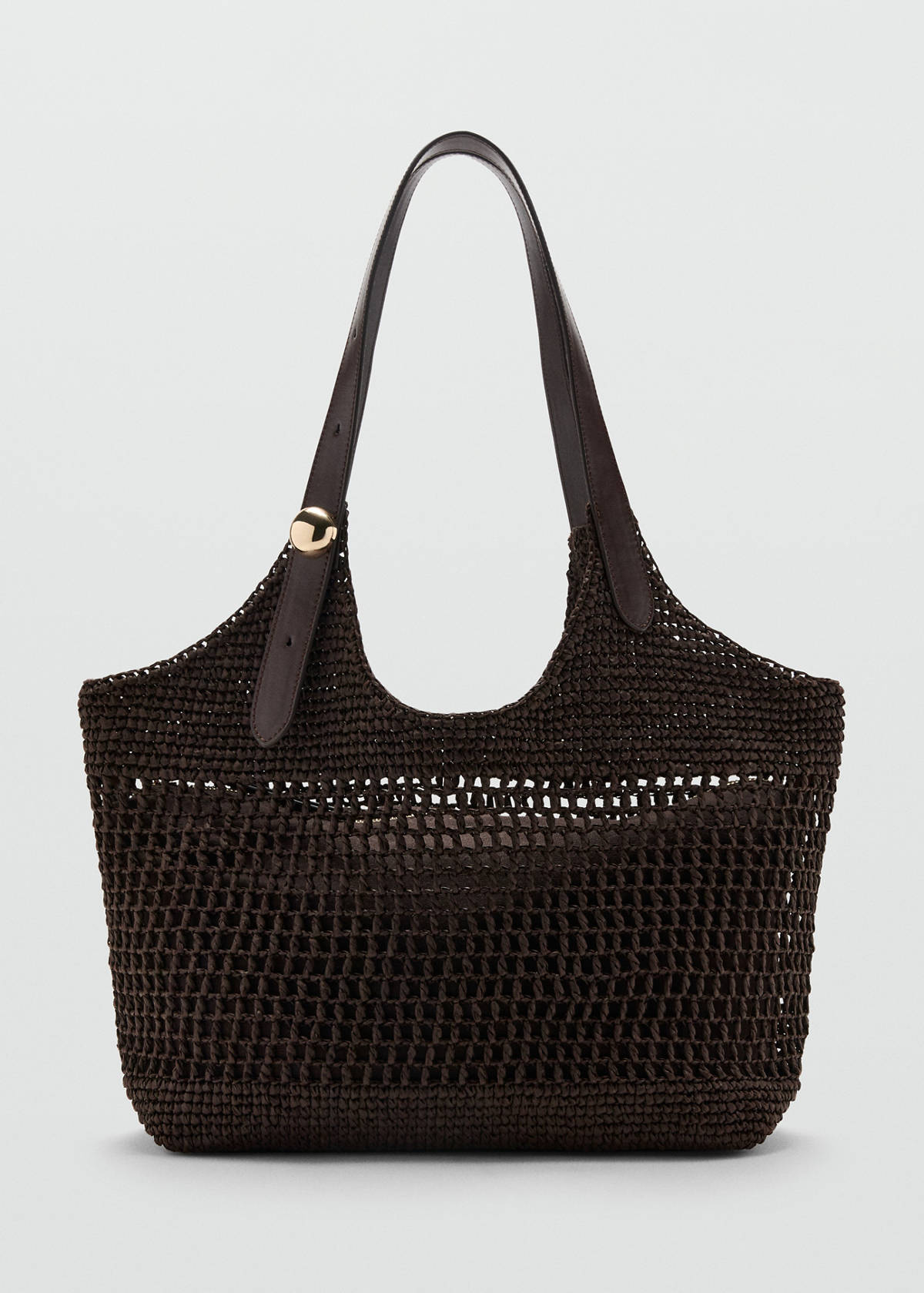 Braided shopper bag — Chocolate