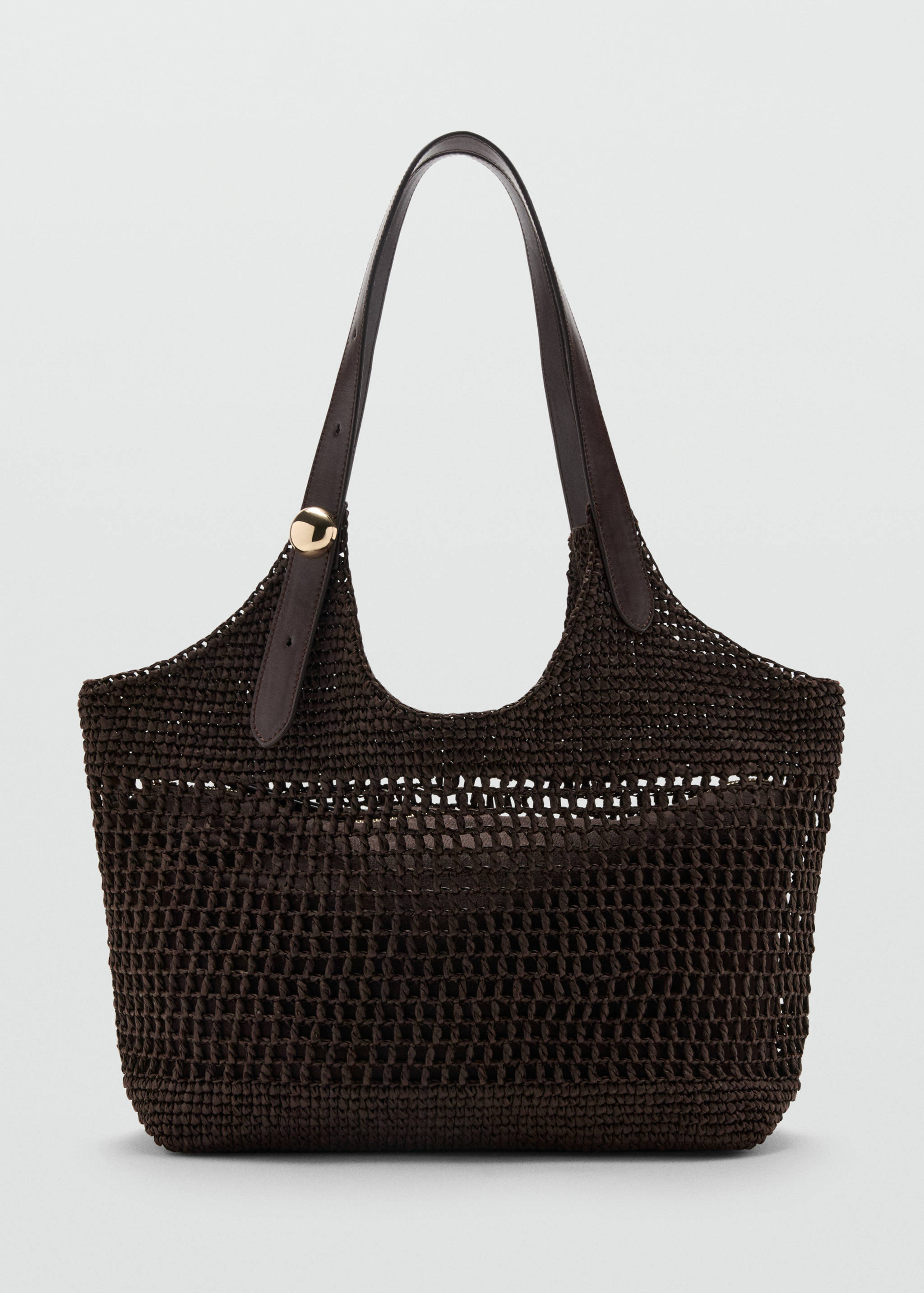 Natural fibre shopper bag with metallic detail - Article without model