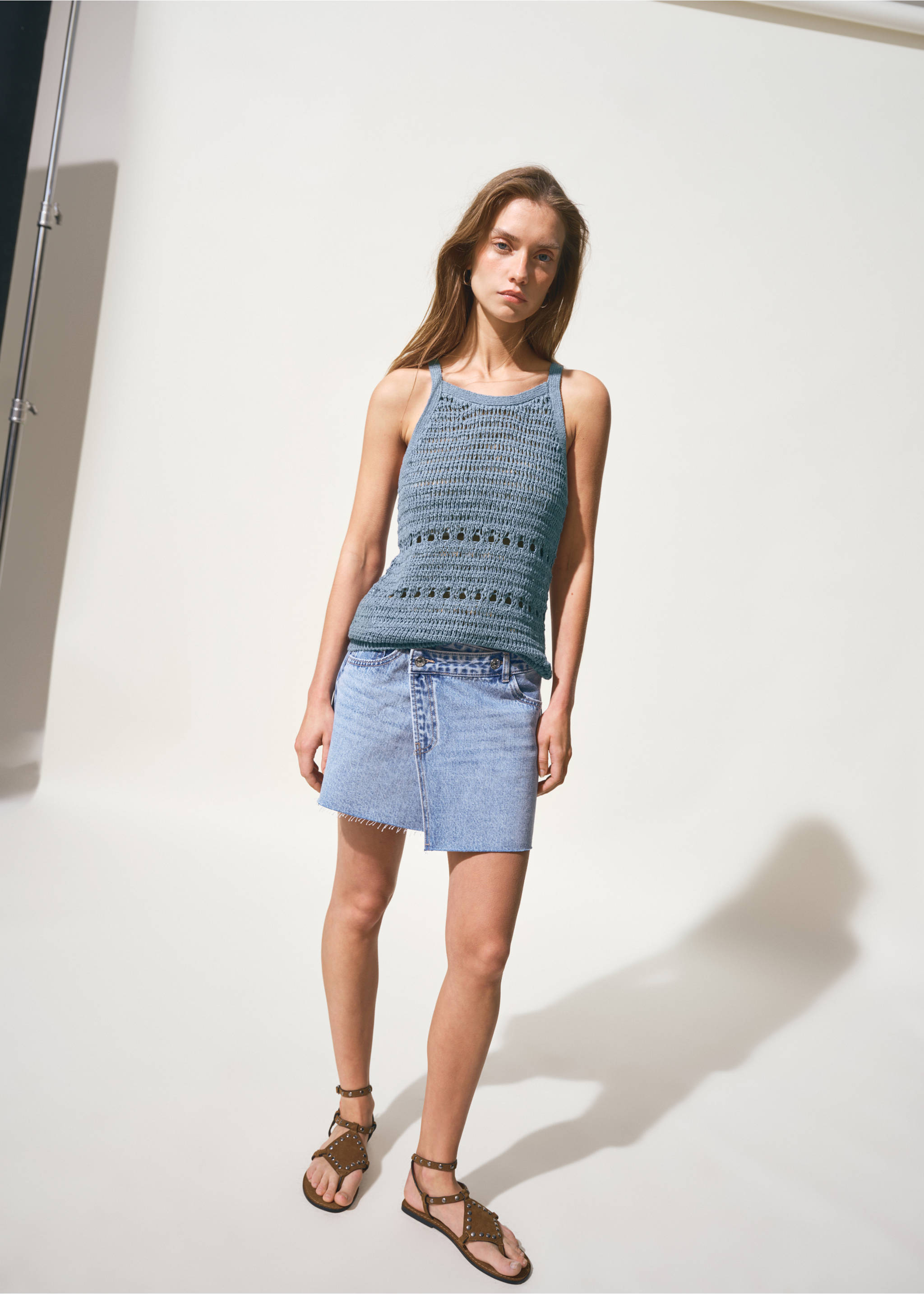 Crochet top - General plane, Blue. Ref: 27027139-00.