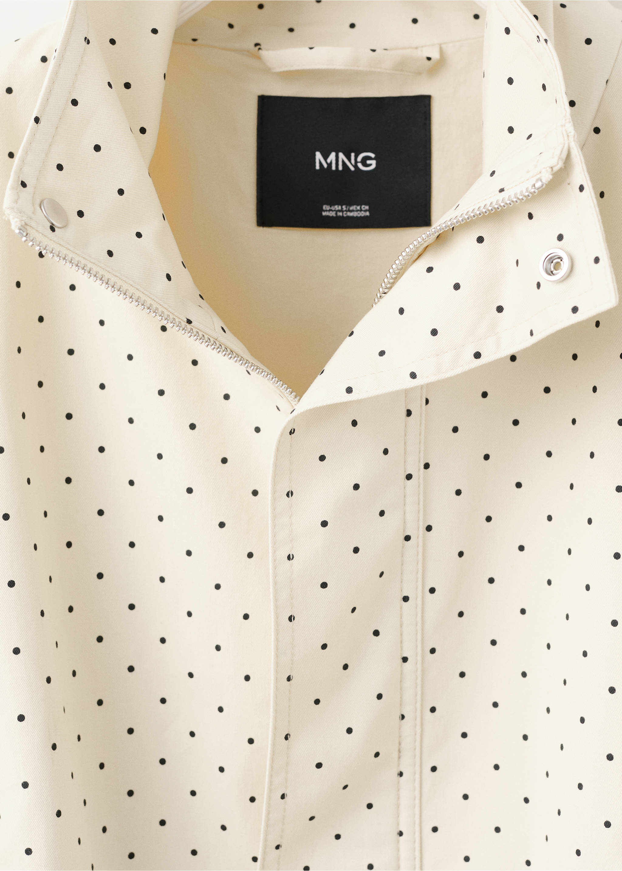 Dots bomber jacket - Details of the article 8, Ecru. Ref: 27027140-00.