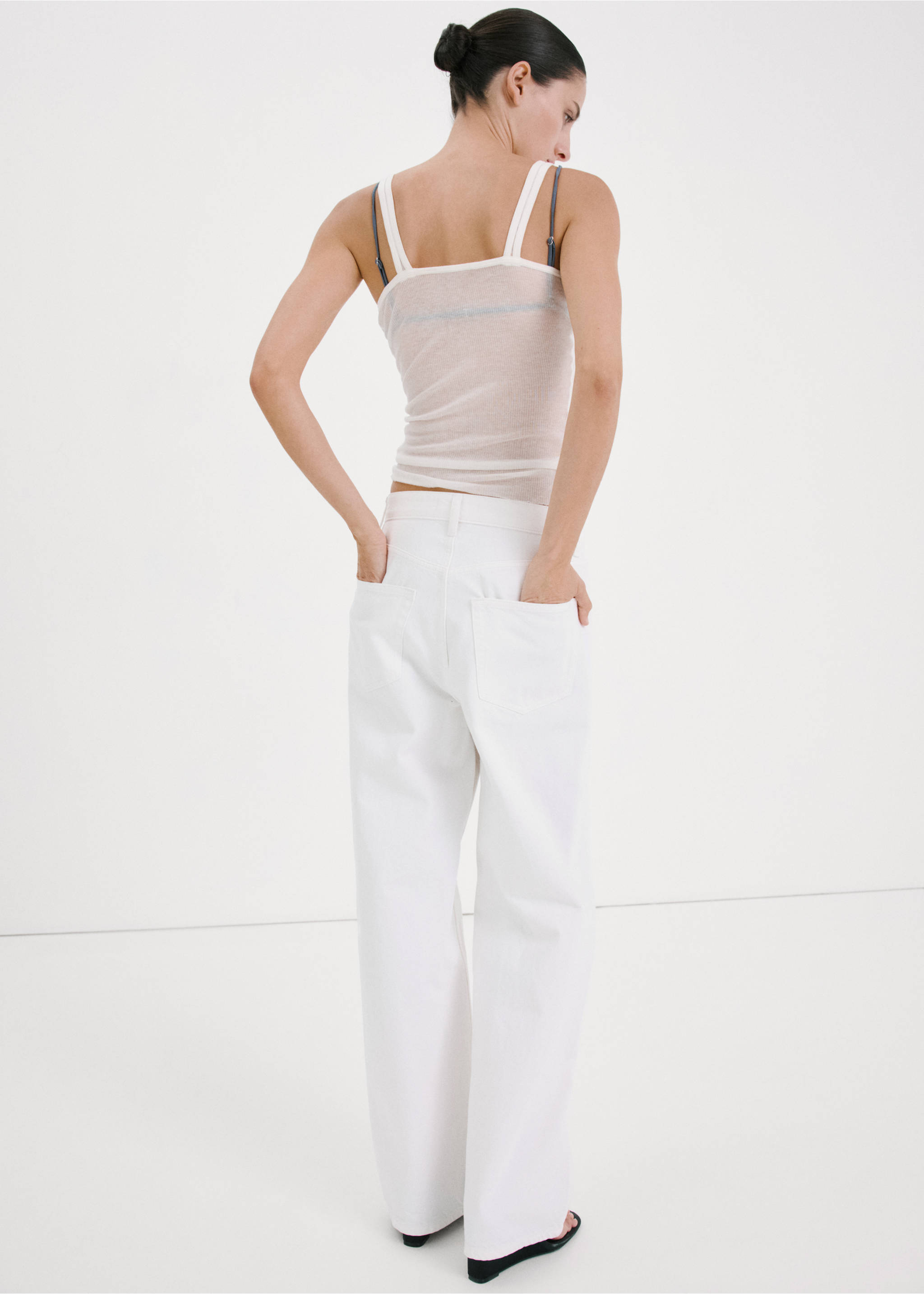 Jean balloon crop - Détail de l'article 1, Blanc. Ref: 27027142-00.