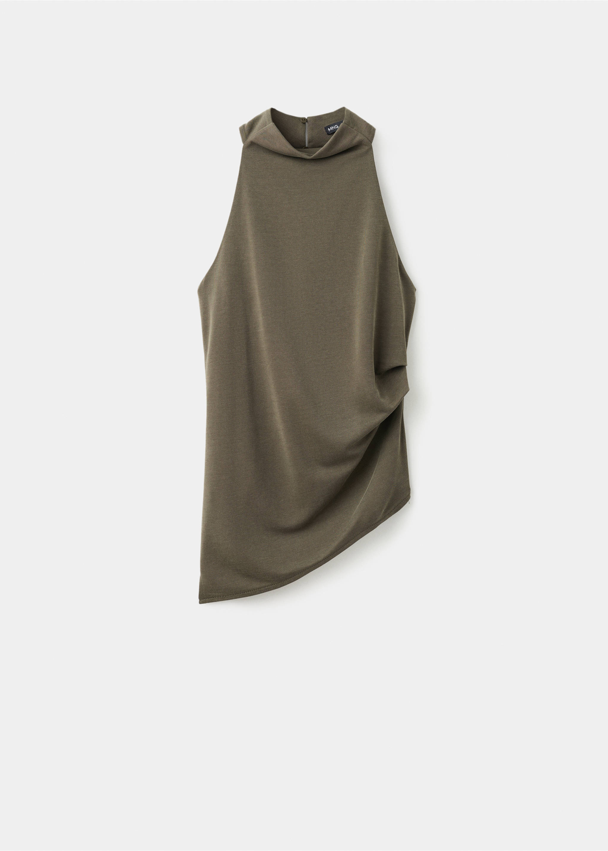 Asymmetric ruched top - Article without model, Khaki. Ref: 27027143-00.