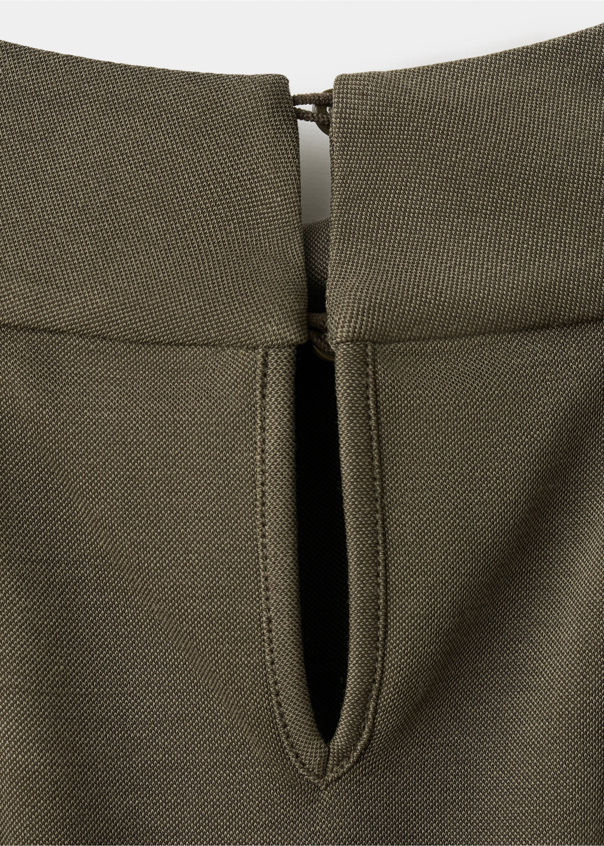 Asymmetric ruched top - Details of the article 0, Khaki. Ref: 27027143-00.