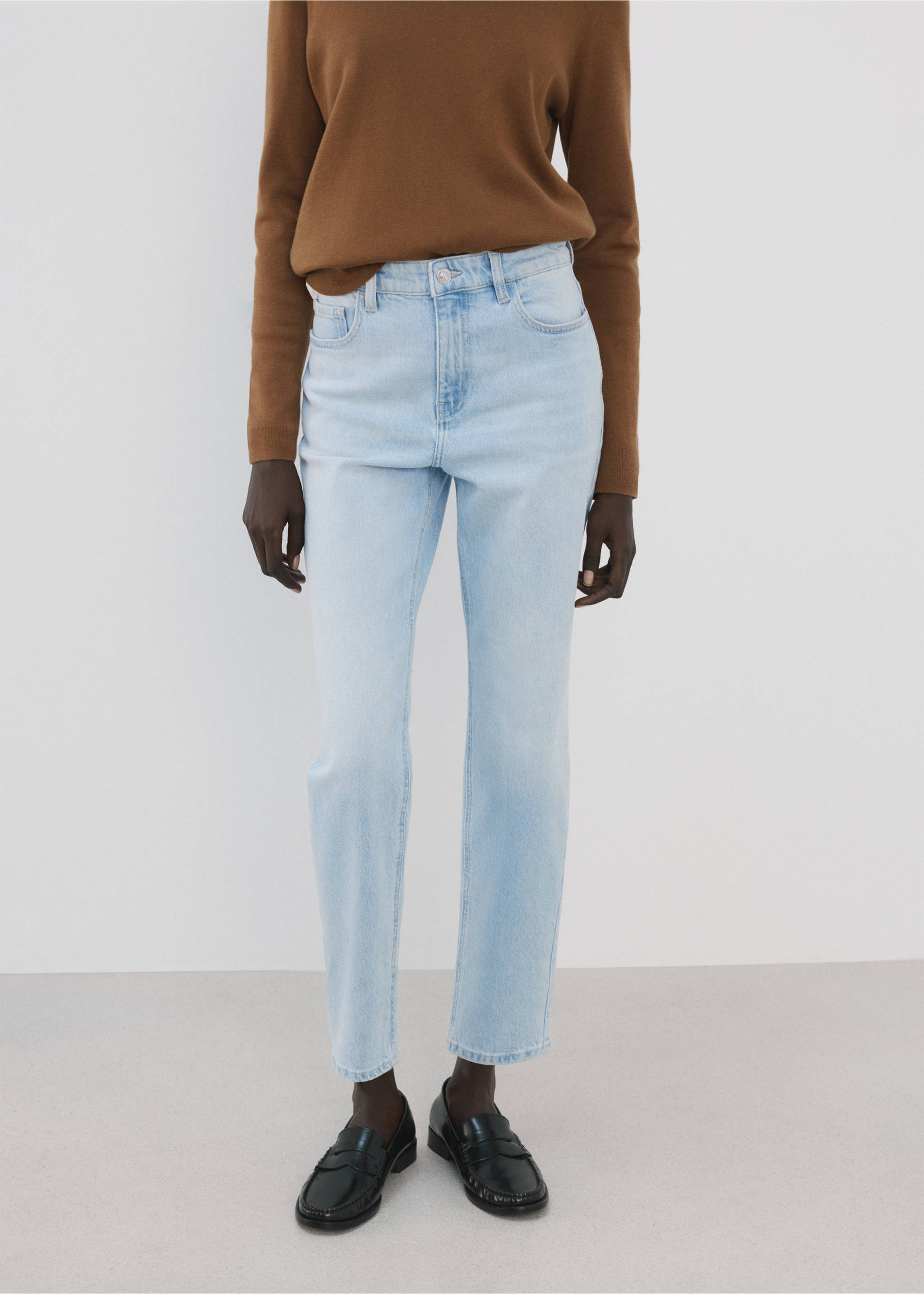 Jean Newmom confort taille haute - Plan moyen, Bleu clair. Ref: 27027147-00.