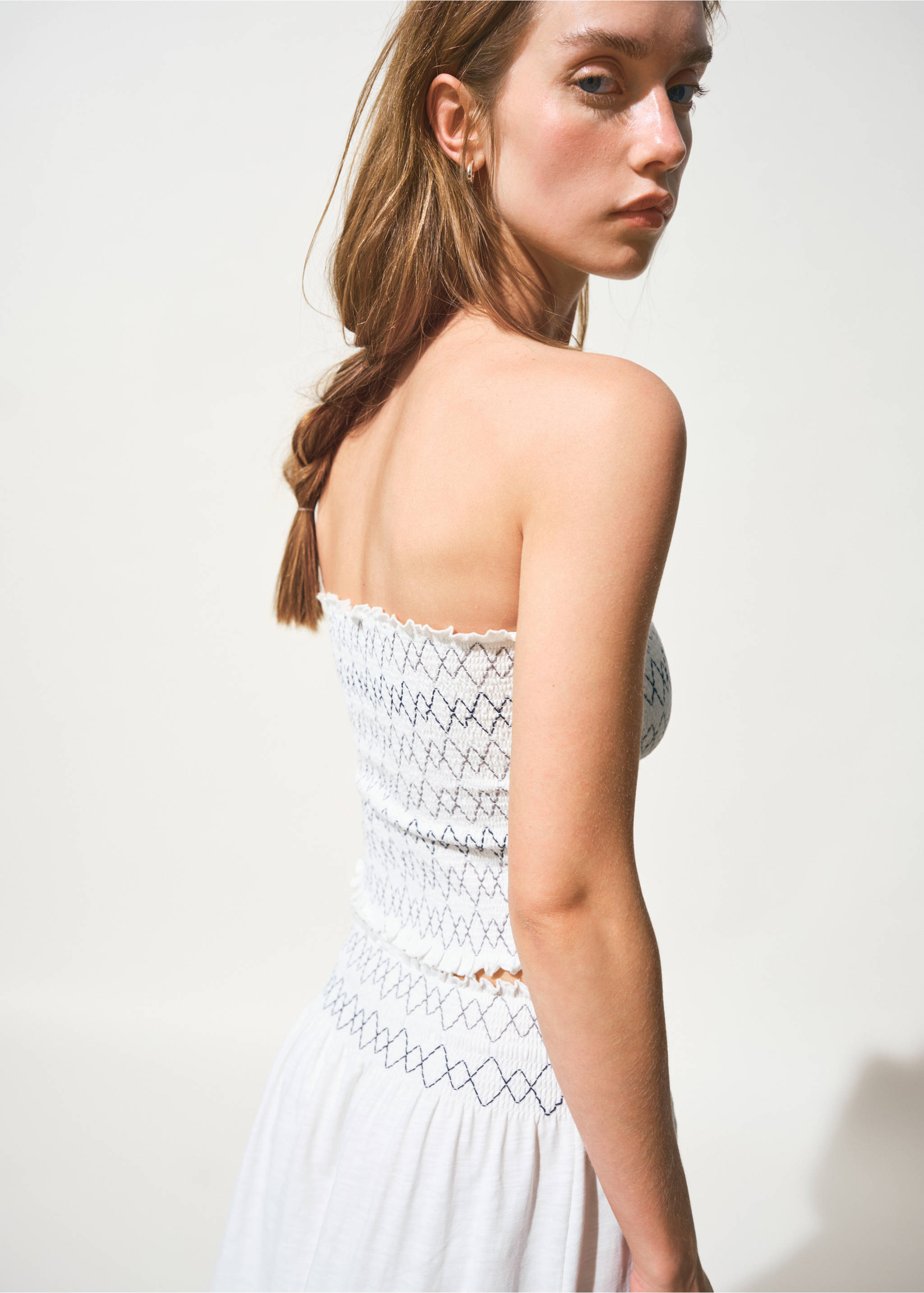 توب مطرز بدون حمالات - رؤية وسط, سكري. Ref: 27027148-00.