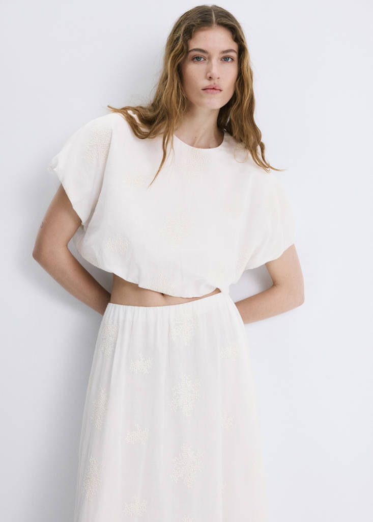 Cotton blouse with embroidered details