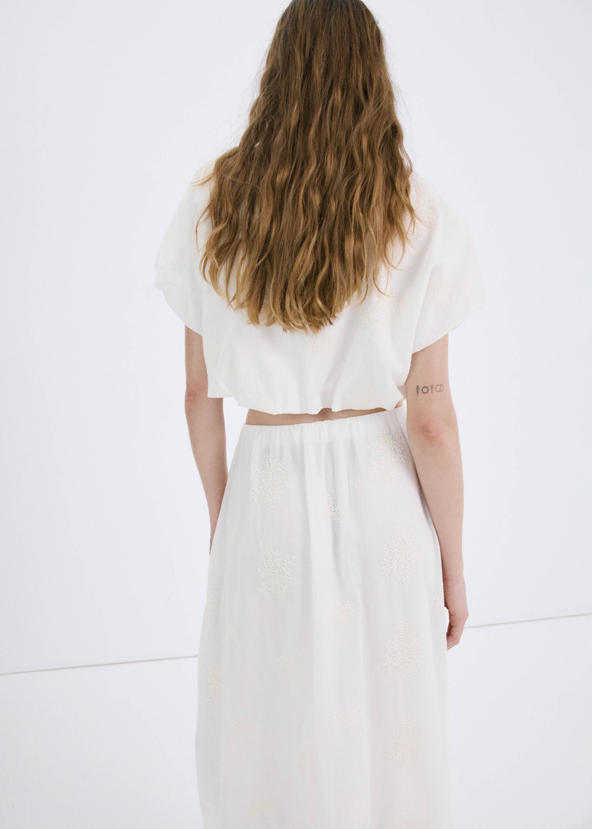 Blusa algodón detalles bordados - Reverso del artículo