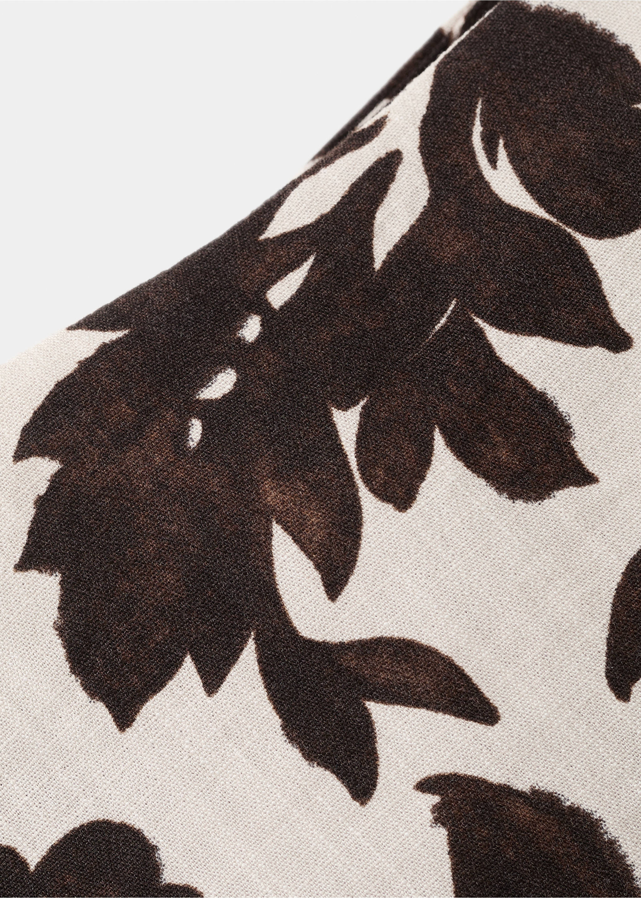 Vestit asimètric amb estampat floral - Detall de l'article 8, Marró. Ref: 27027150-00.