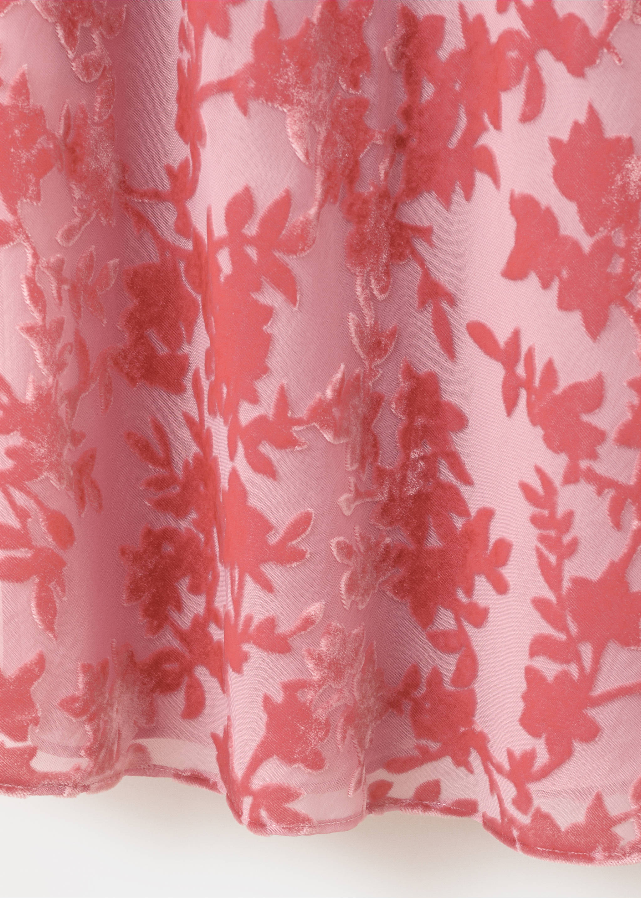 Devoré floral dress - Details of the article 0, Pastel Pink. Ref: 27027151-00.