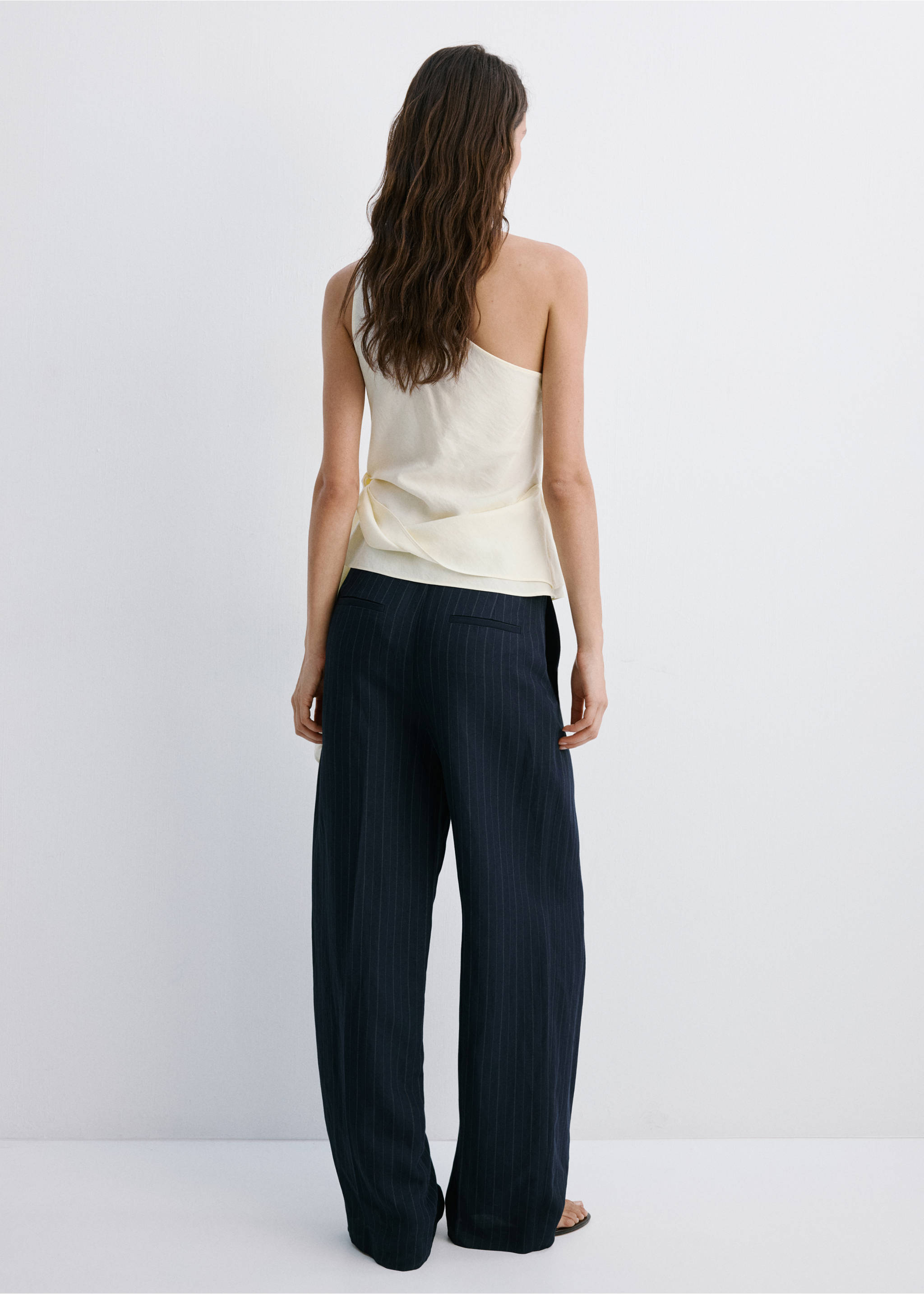 Asymmetrical lyocell top - Reverse of the article, Off White. Ref: 27027152-01.