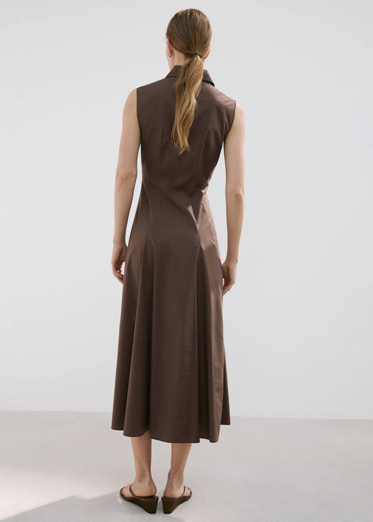 Lyocell shirt dress — Brown
