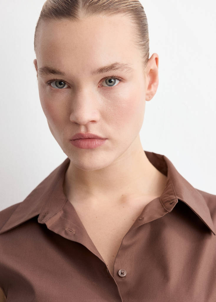 Lyocell shirt dress — Brown