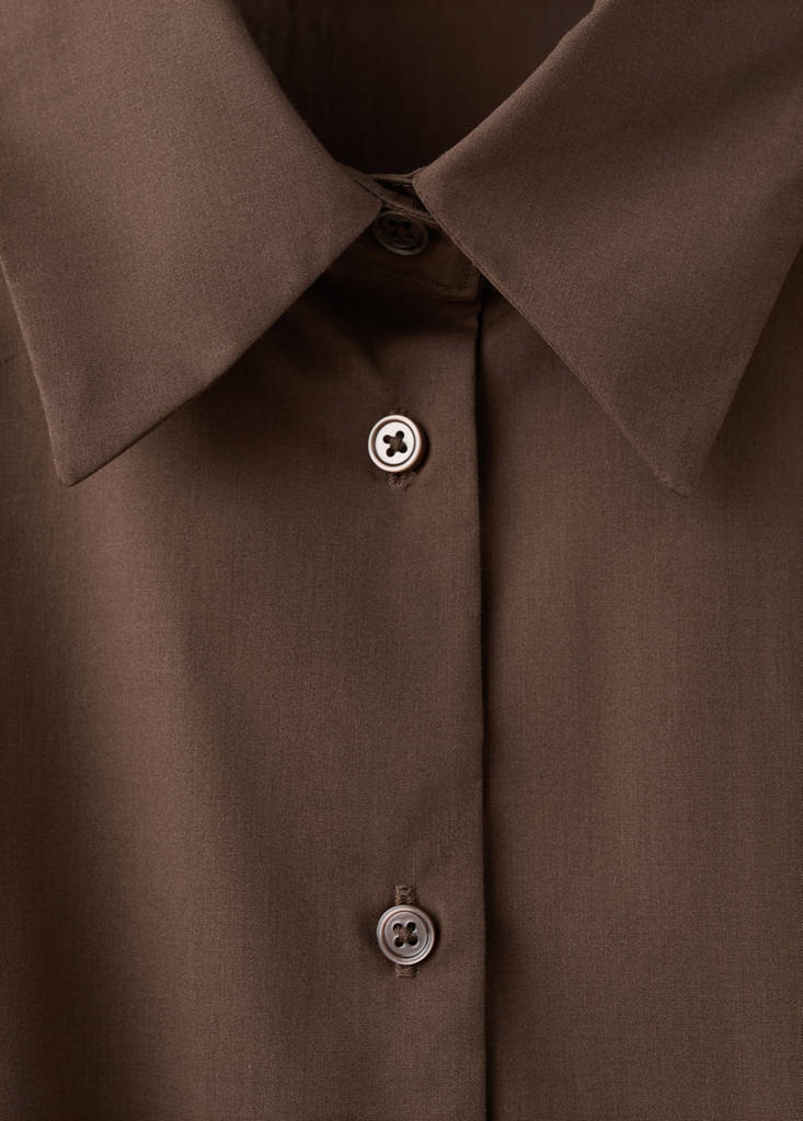 Lyocell shirt dress — Brown