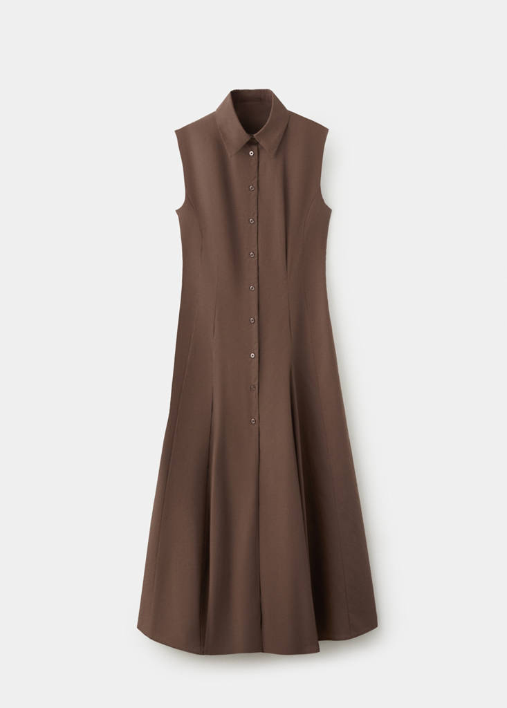 Lyocell shirt dress — Brown