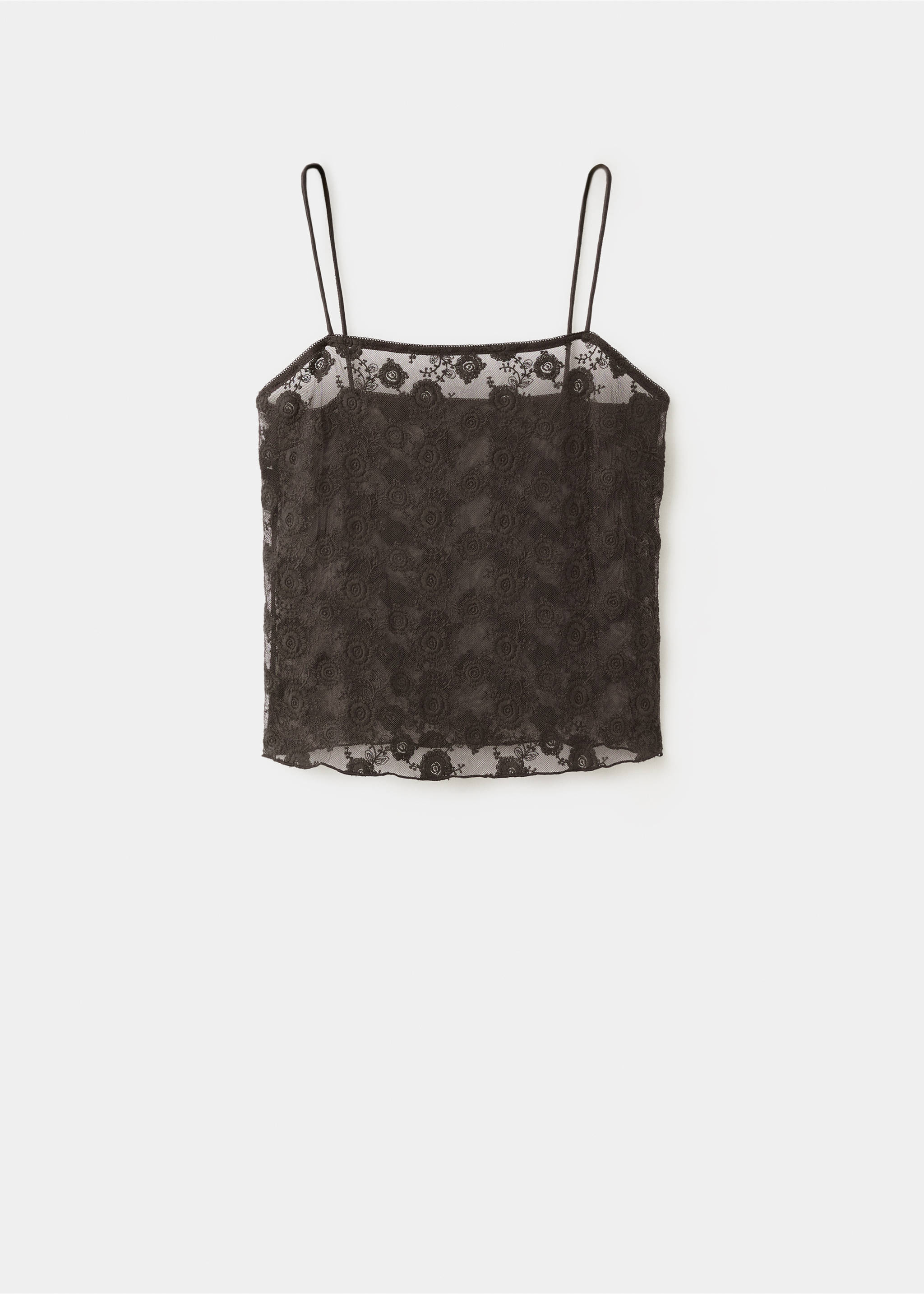 Top encaje floral - Artículo sin modelo, Khaki. Ref: 27027155-00.