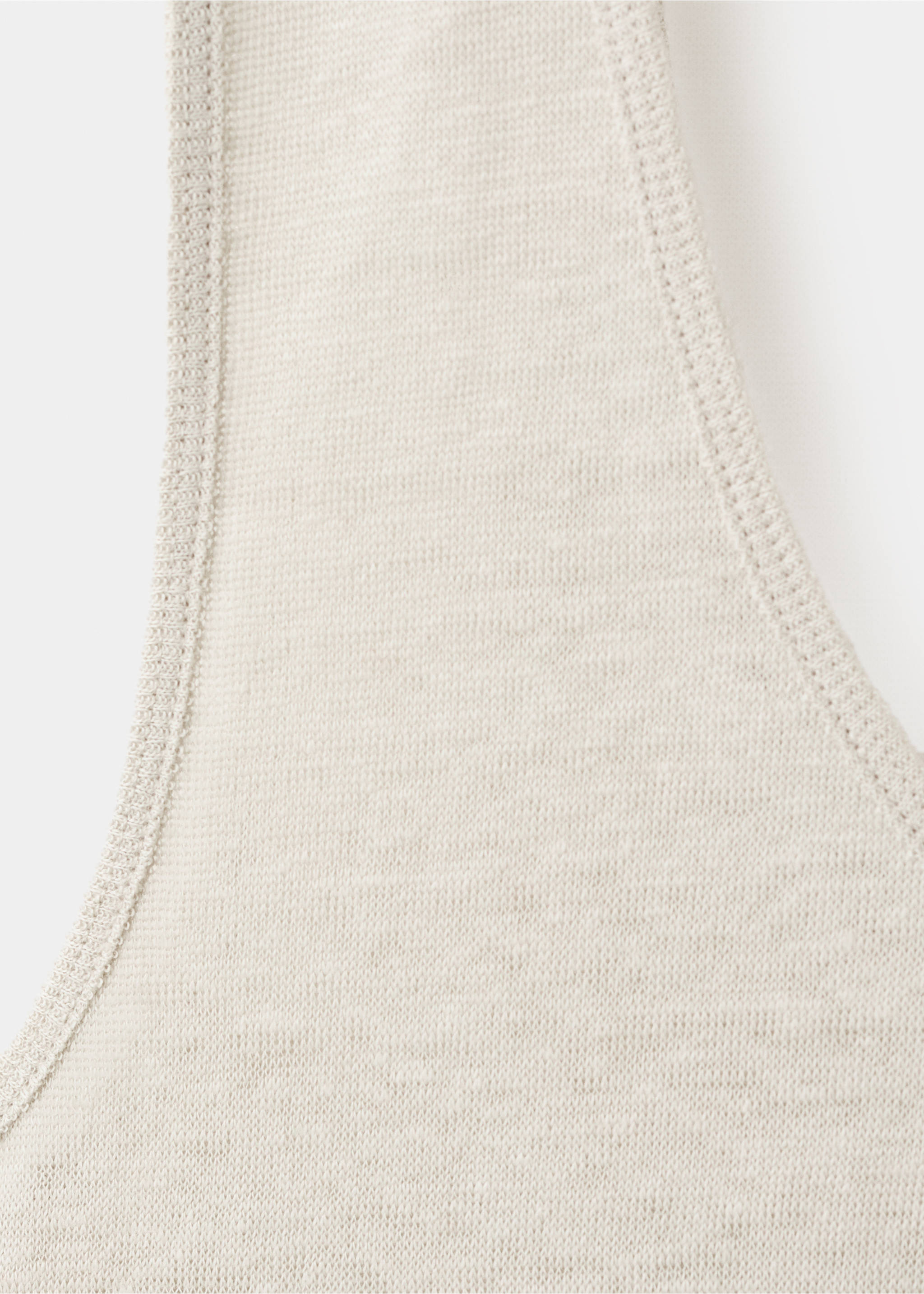 Linen top with round neckline - Details of the article 8, Light/Pastel Grey. Ref: 27027156-00.