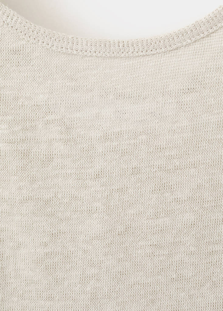 Linen top with round neckline — Light/Pastel Grey