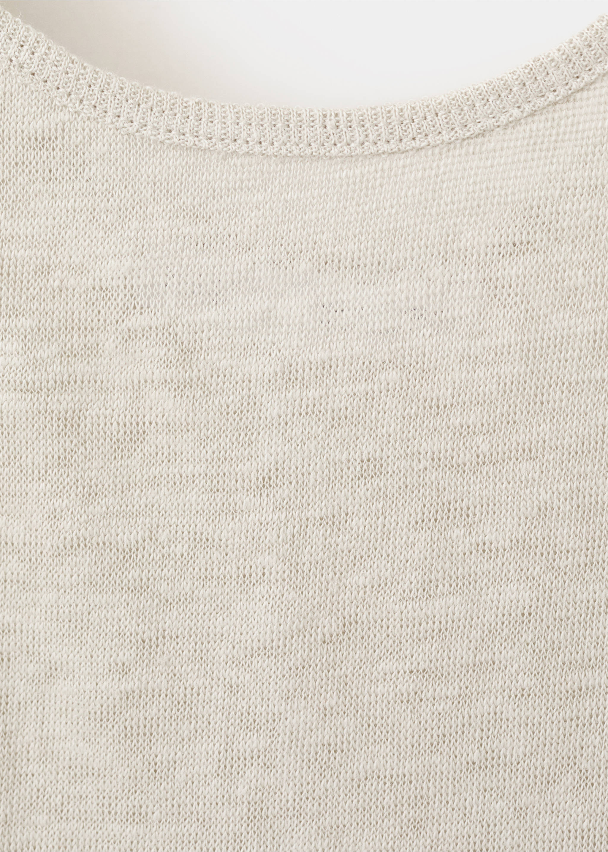 Linen top with round neckline - Details of the article 0, Light/Pastel Grey. Ref: 27027156-00.