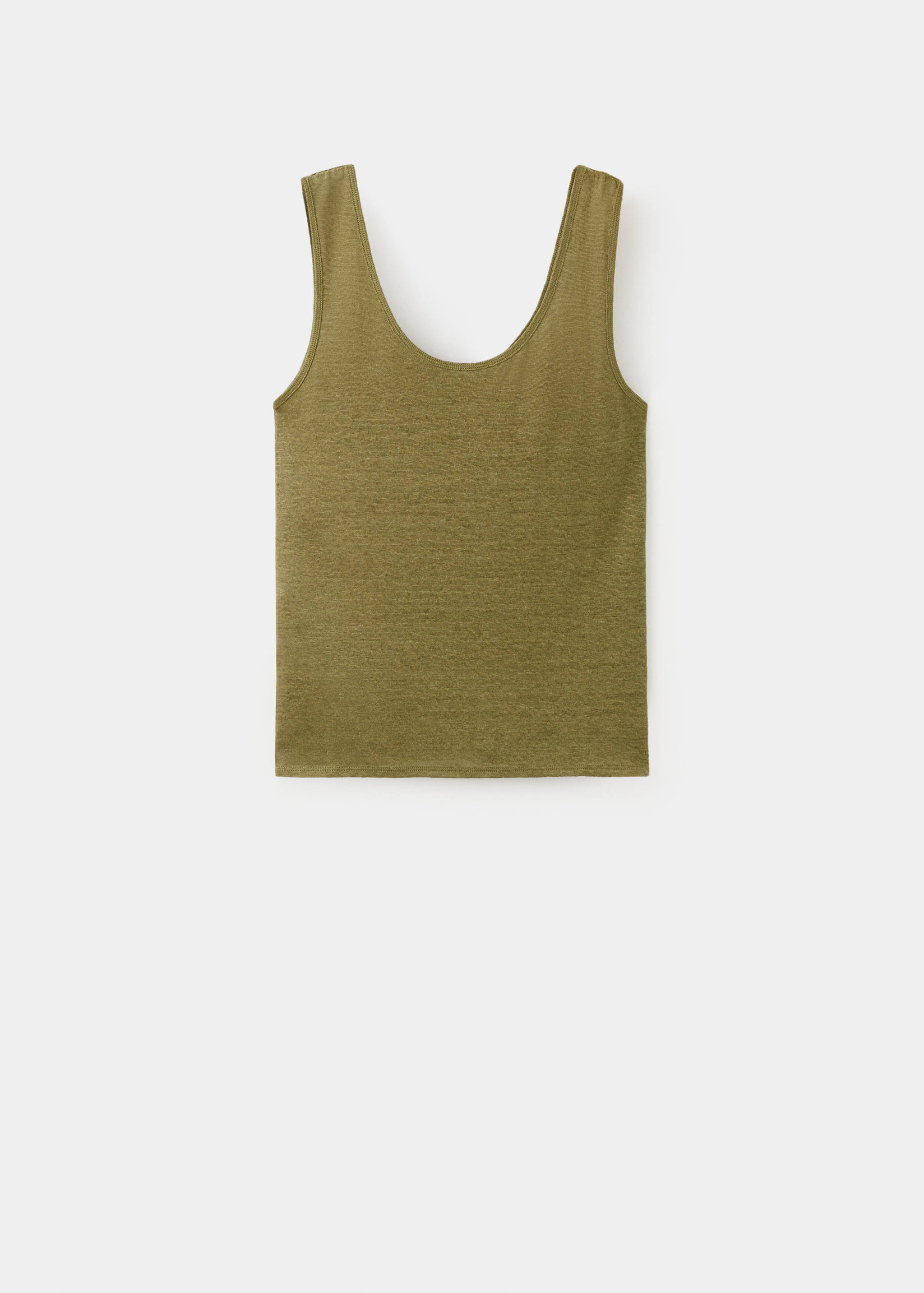 Linen top with round neckline - Article without model