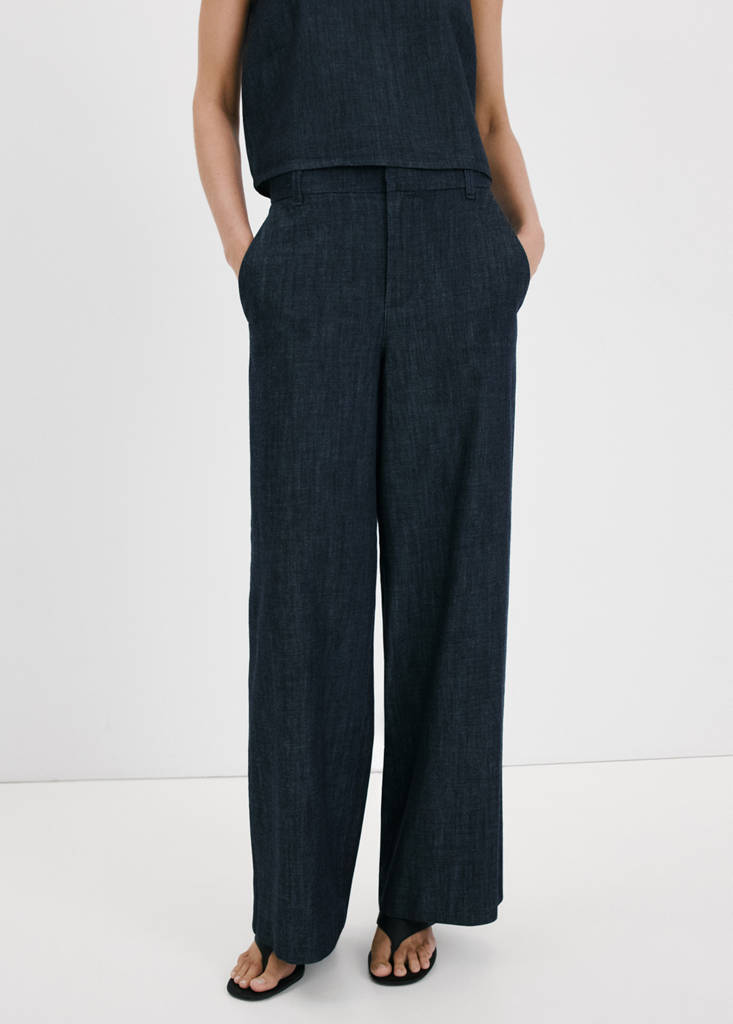 Wide leg mid-rise jeans