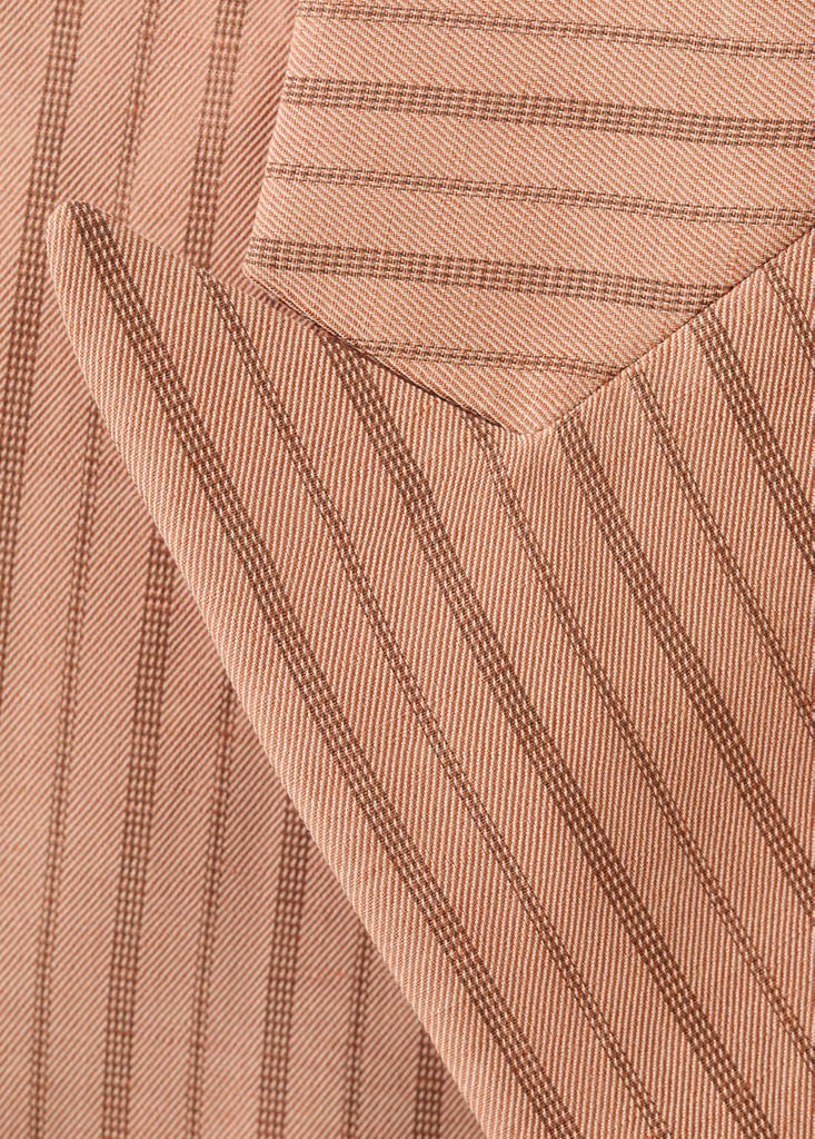 Linen cropped striped blazer — Pink