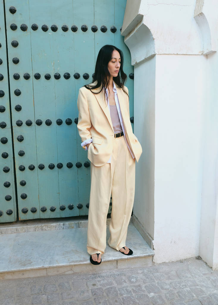Linen suit jacket — Yellow