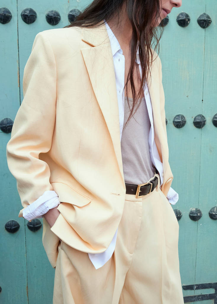 Linen suit jacket — Yellow
