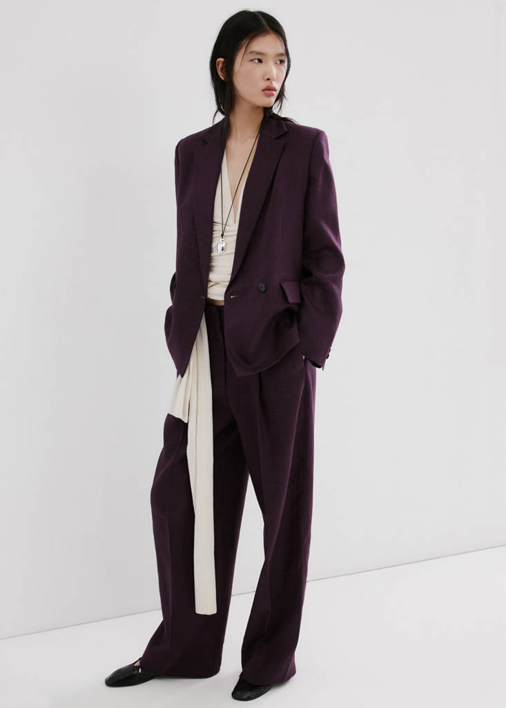 Linen suit jacket — Purple