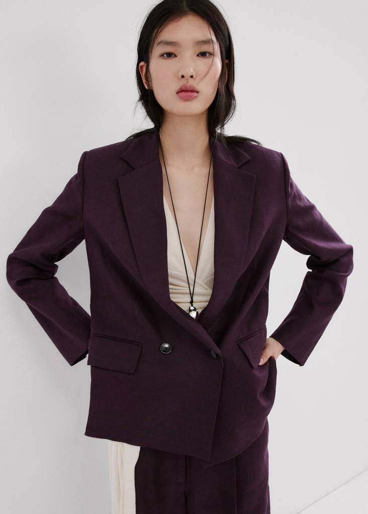 Linen suit jacket — Purple