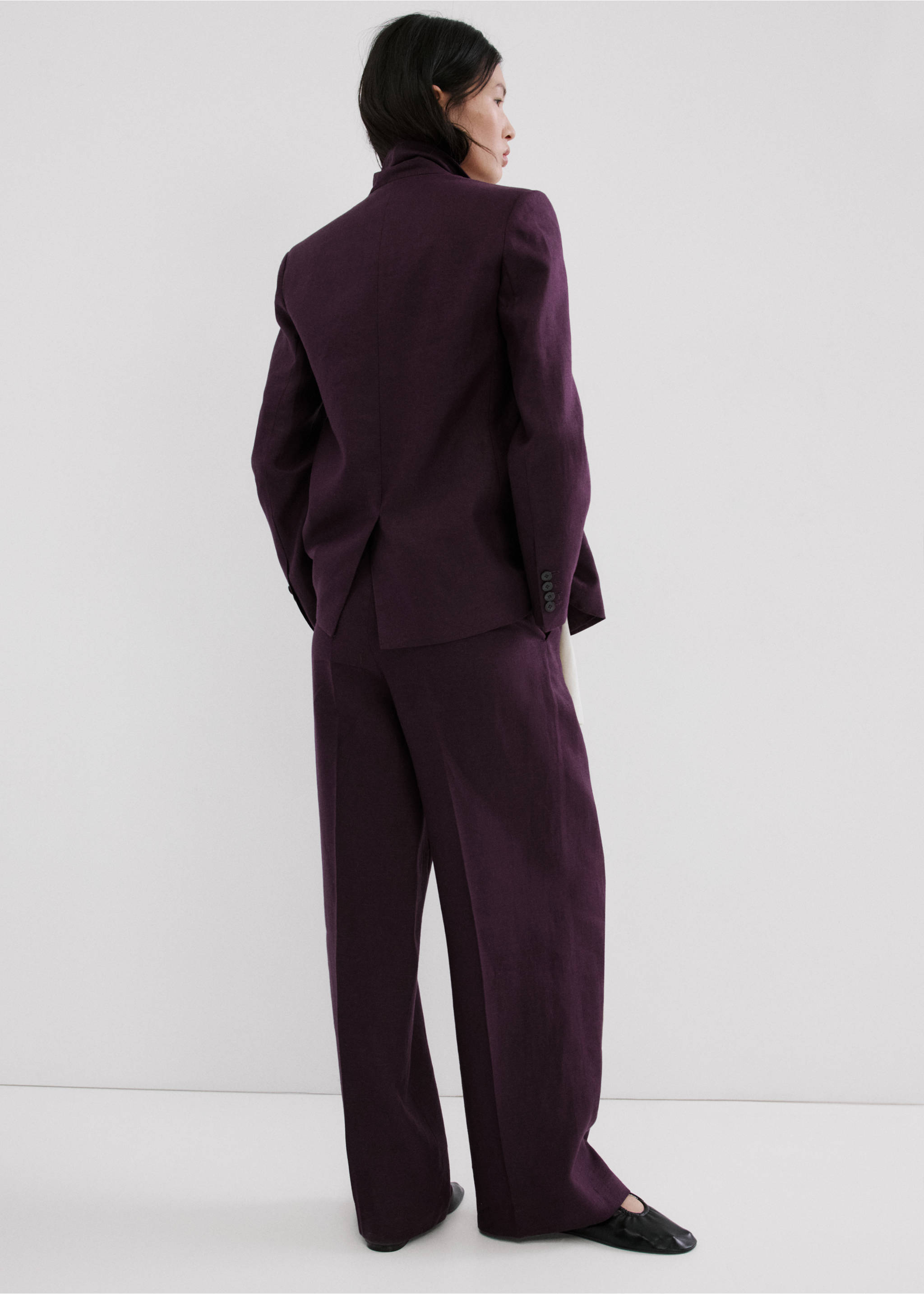 Blazer costume lin - Verso de l’article, Violet. Ref: 27027161-00.
