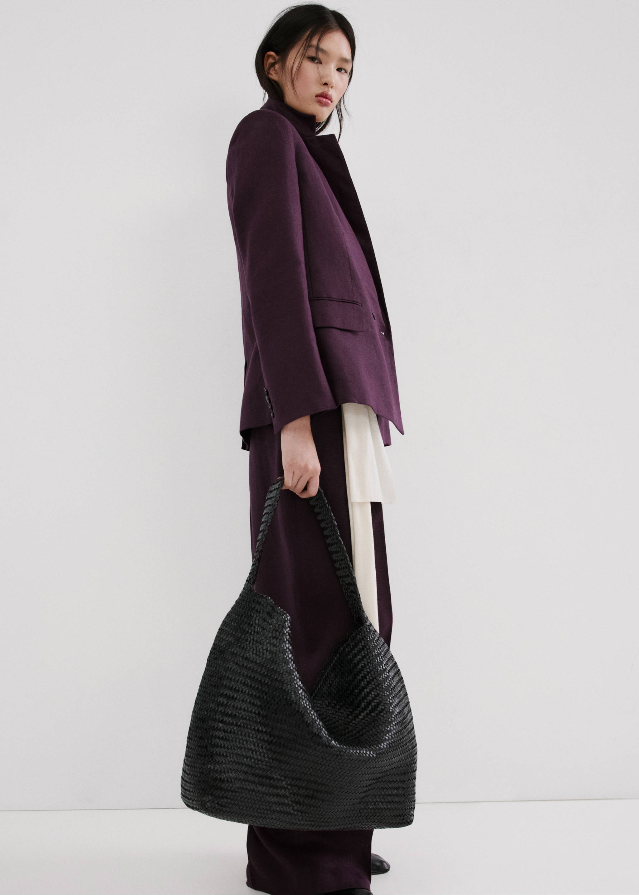 Blazer costume lin - Détail de l'article 2, Violet. Ref: 27027161-00.