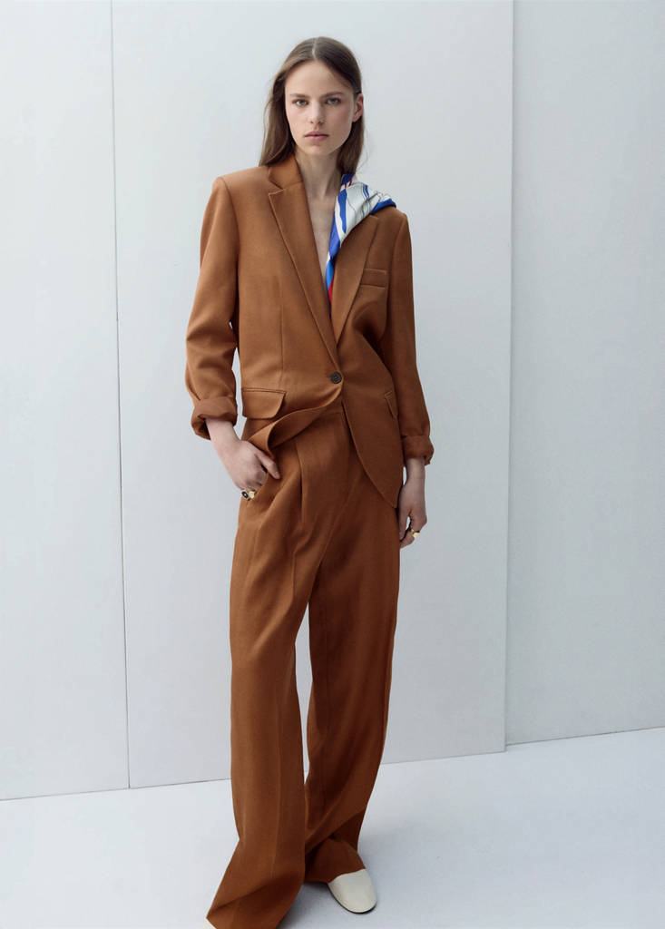 Straight-fit suit blazer — Russet
