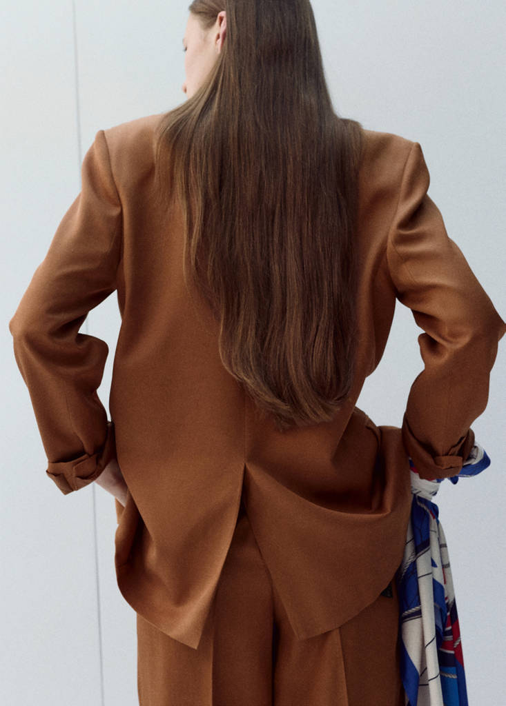 Straight-fit suit blazer — Russet