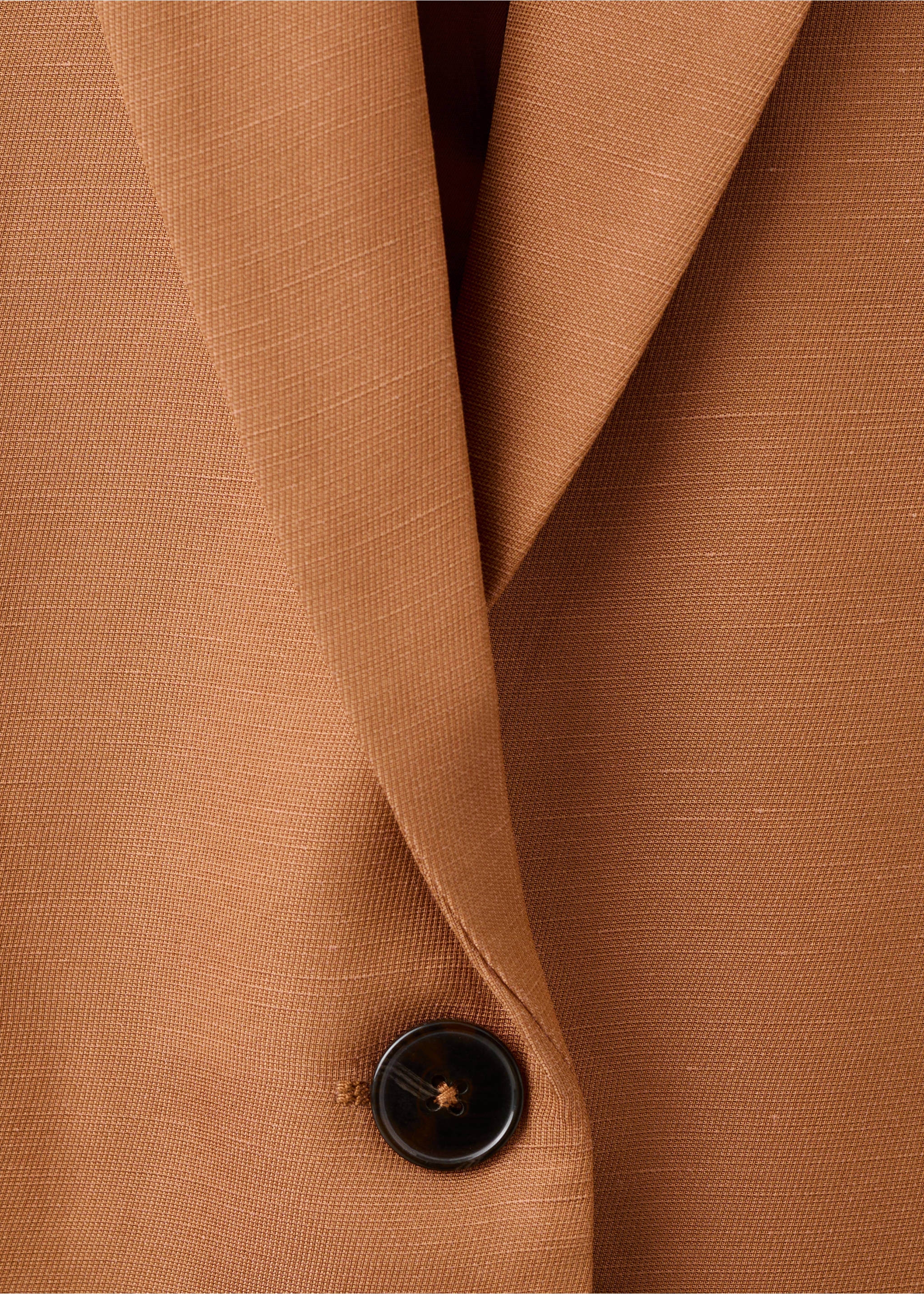 Straight-fit suit blazer - Details of the article 8, Russet. Ref: 27027162-00.